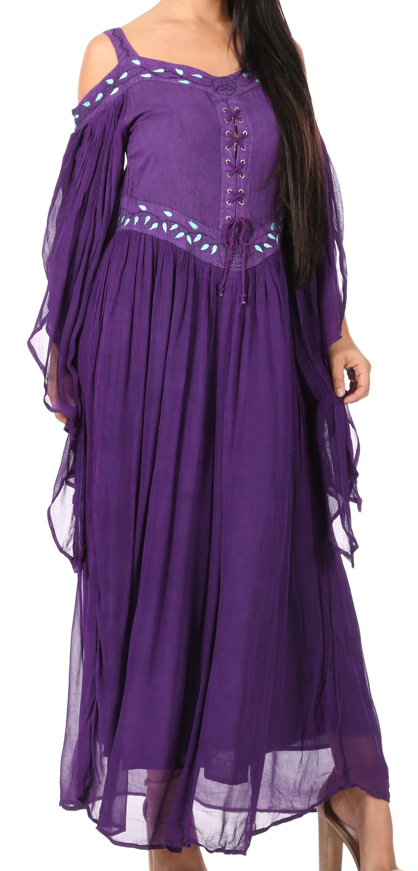 Sakkas Roisin Women's Medieval Celtic Renaissance Long Sleeve Costume Dress - Concordia Style Boutique