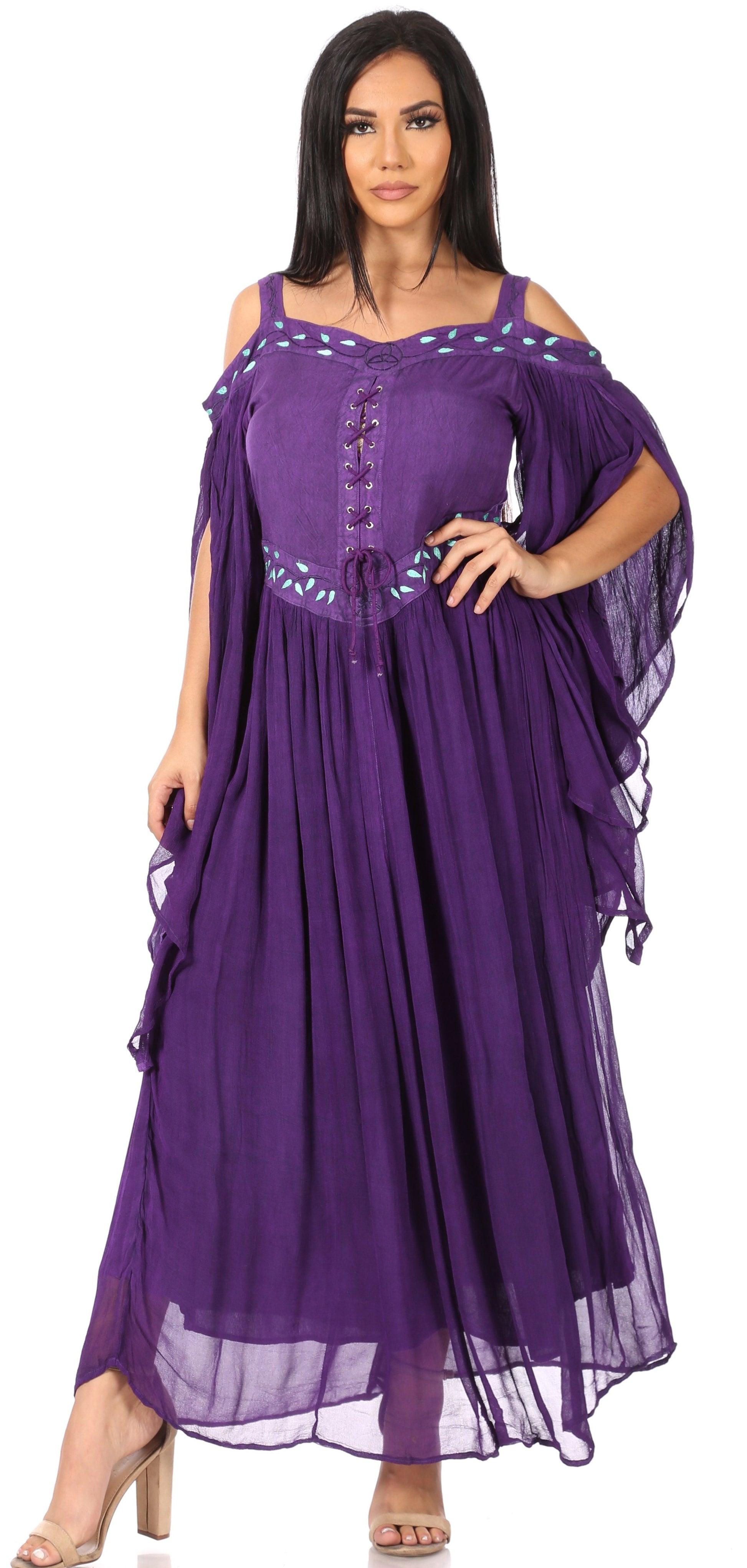 Sakkas Roisin Women's Medieval Celtic Renaissance Long Sleeve Costume Dress - Concordia Style Boutique