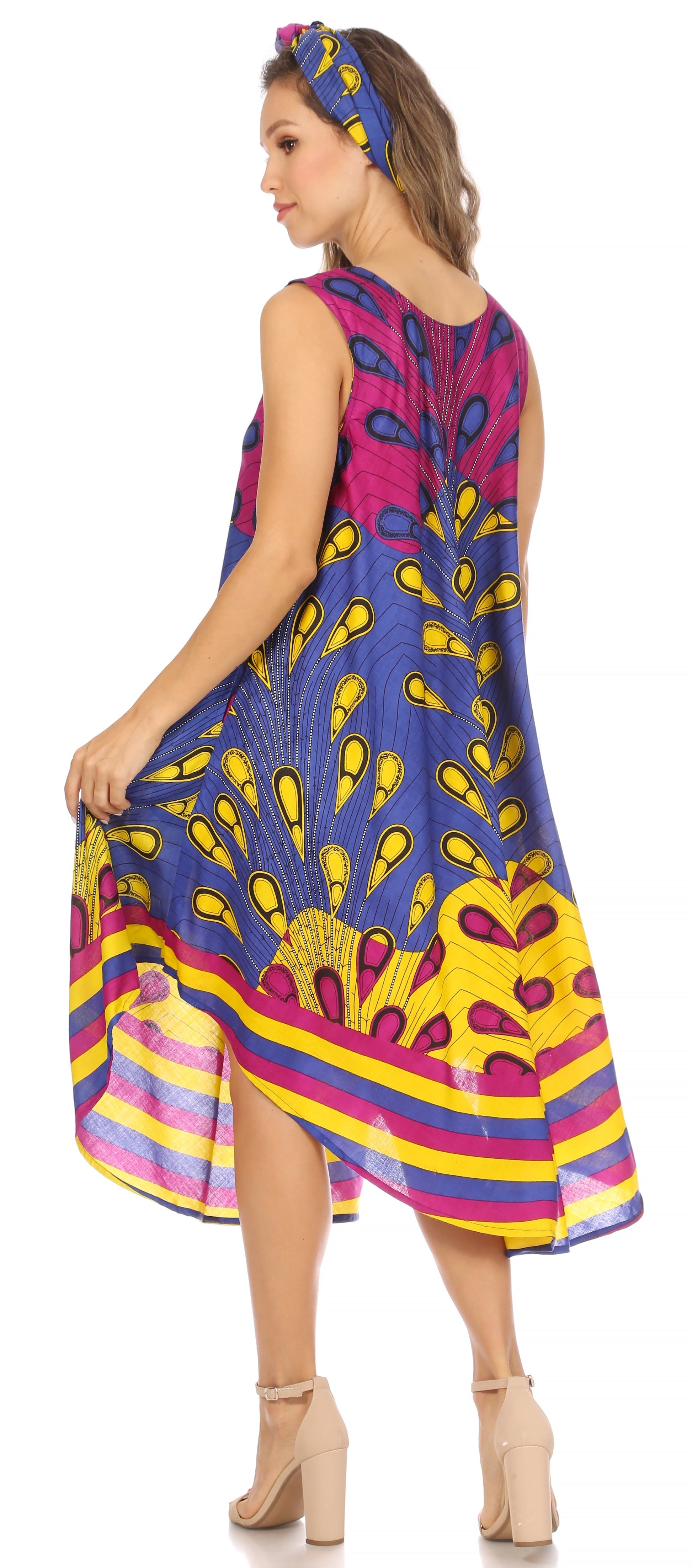 Sakkas Urbi Women's Casual African Print Beach Sleeveless Cover-up Caftan Dress - Concordia Style Boutique
