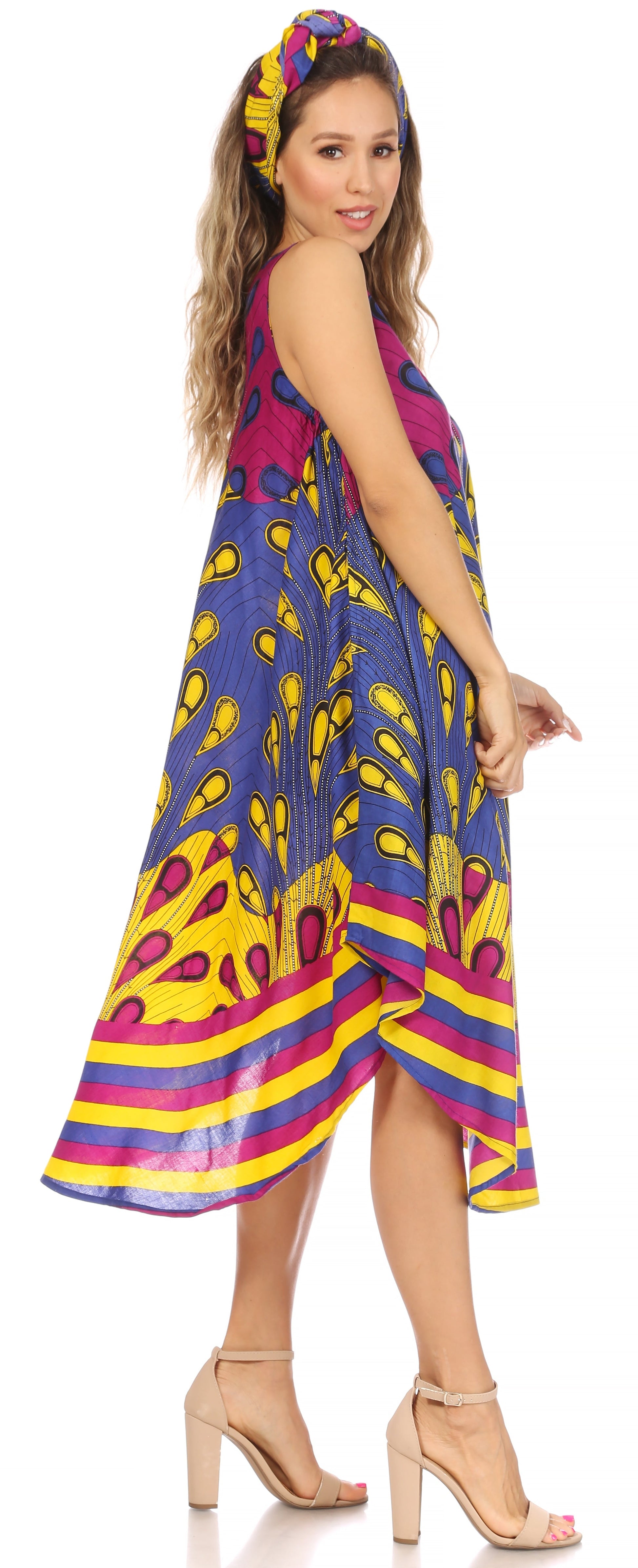 Sakkas Urbi Women's Casual African Print Beach Sleeveless Cover-up Caftan Dress - Concordia Style Boutique