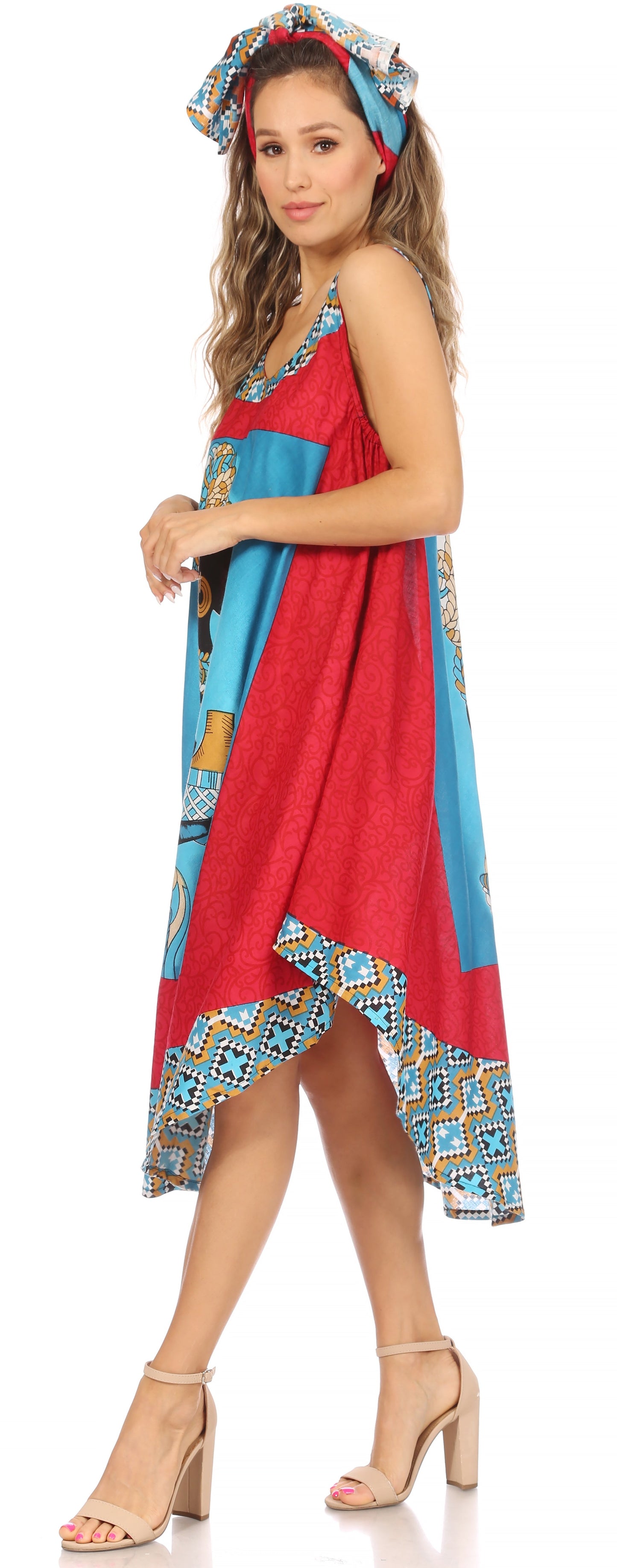 Sakkas Urbi Women's Casual African Print Beach Sleeveless Cover-up Caftan Dress - Concordia Style Boutique