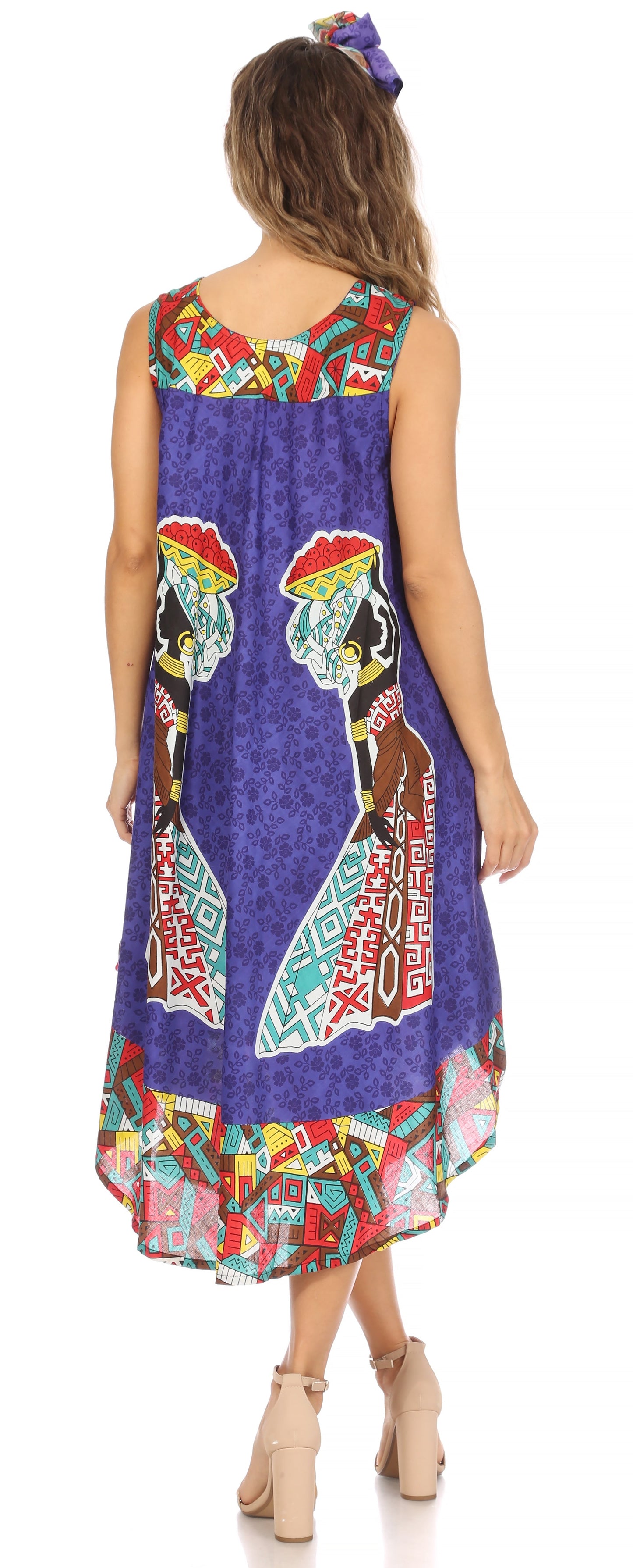 Sakkas Urbi Women's Casual African Print Beach Sleeveless Cover-up Caftan Dress - Concordia Style Boutique