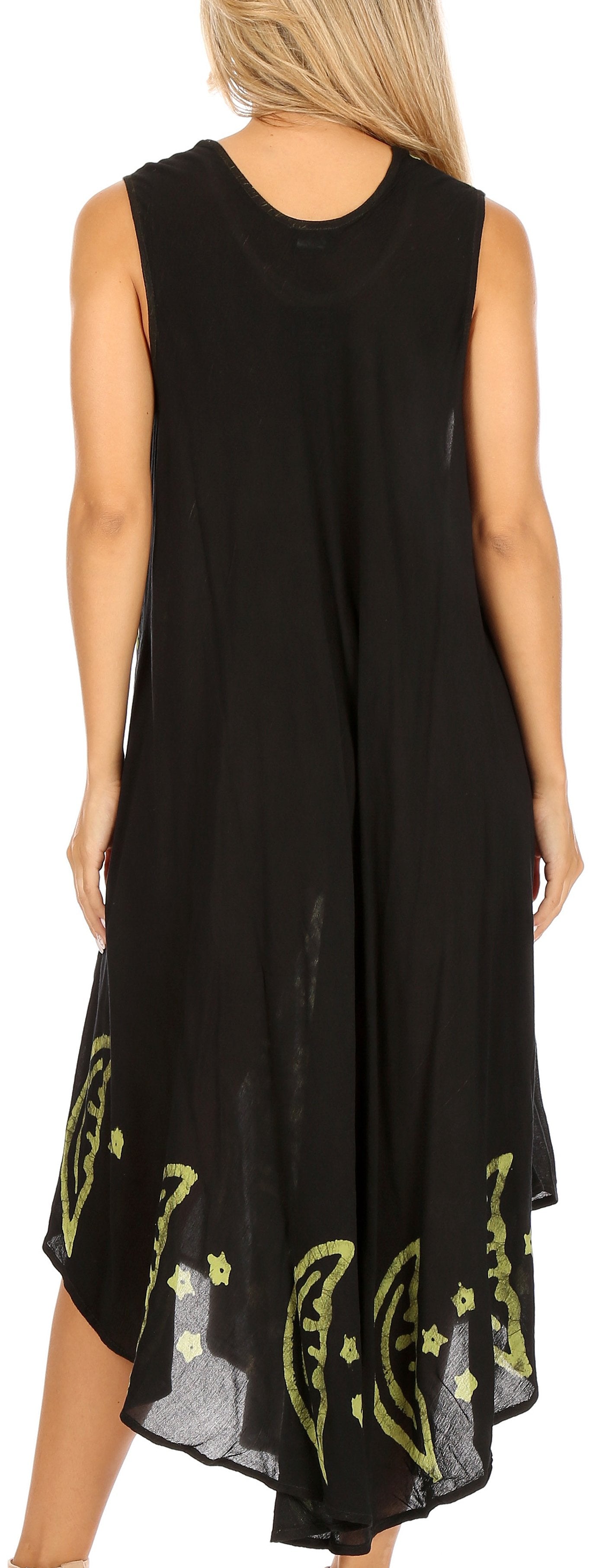 Sakkas Moon and Stars Batik Caftan Tank Dress / Cover Up - Concordia Style Boutique