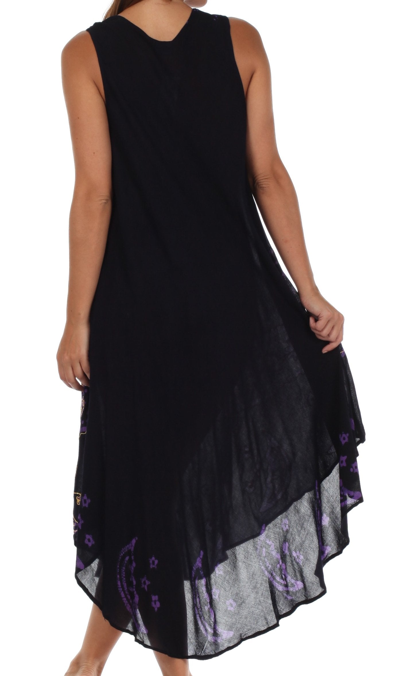 Sakkas Moon and Stars Batik Caftan Tank Dress / Cover Up - Concordia Style Boutique