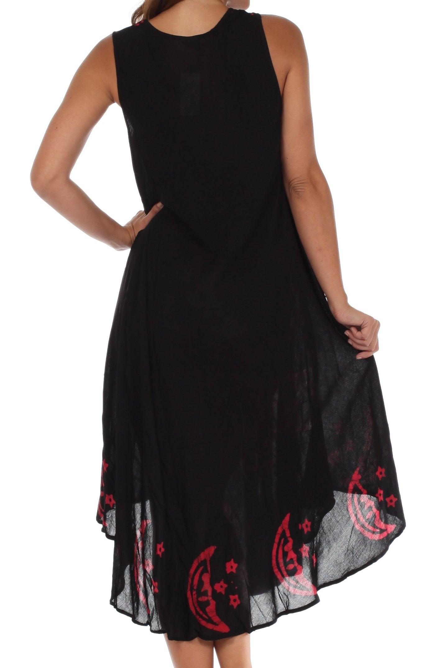 Sakkas Moon and Stars Batik Caftan Tank Dress / Cover Up - Concordia Style Boutique