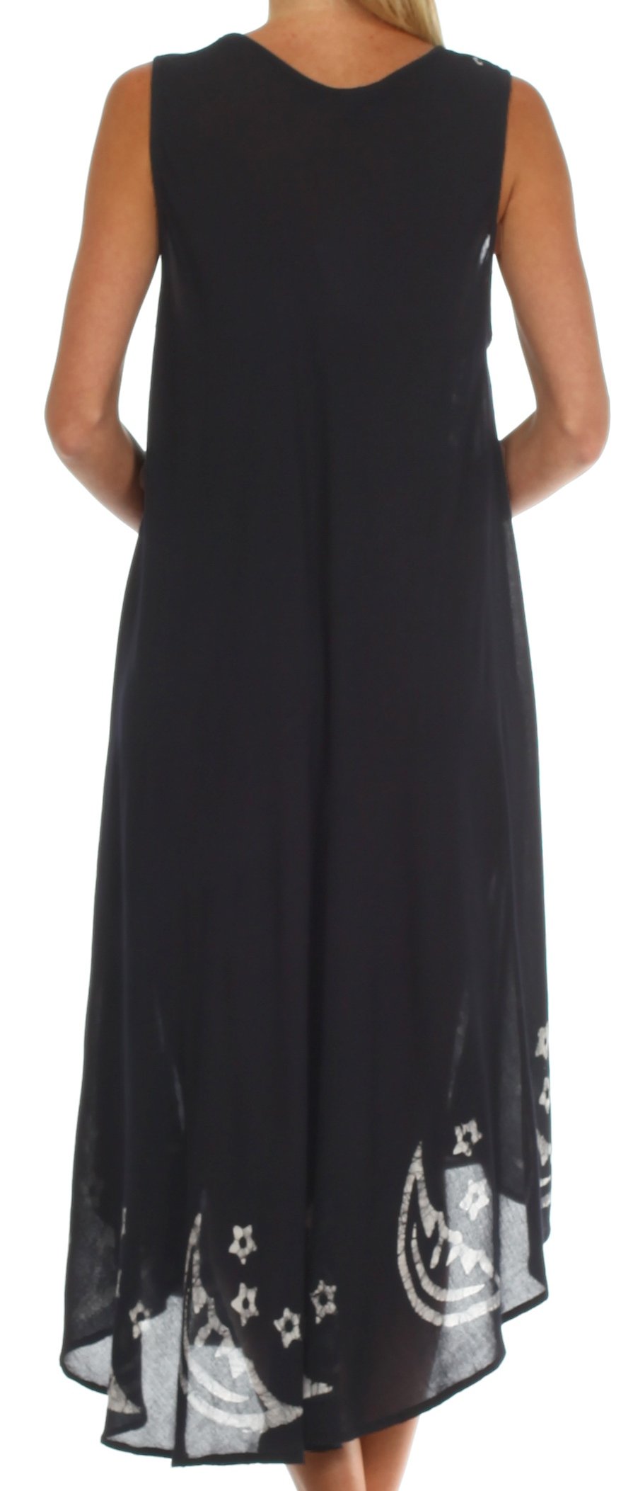Sakkas Moon and Stars Batik Caftan Tank Dress / Cover Up - Concordia Style Boutique