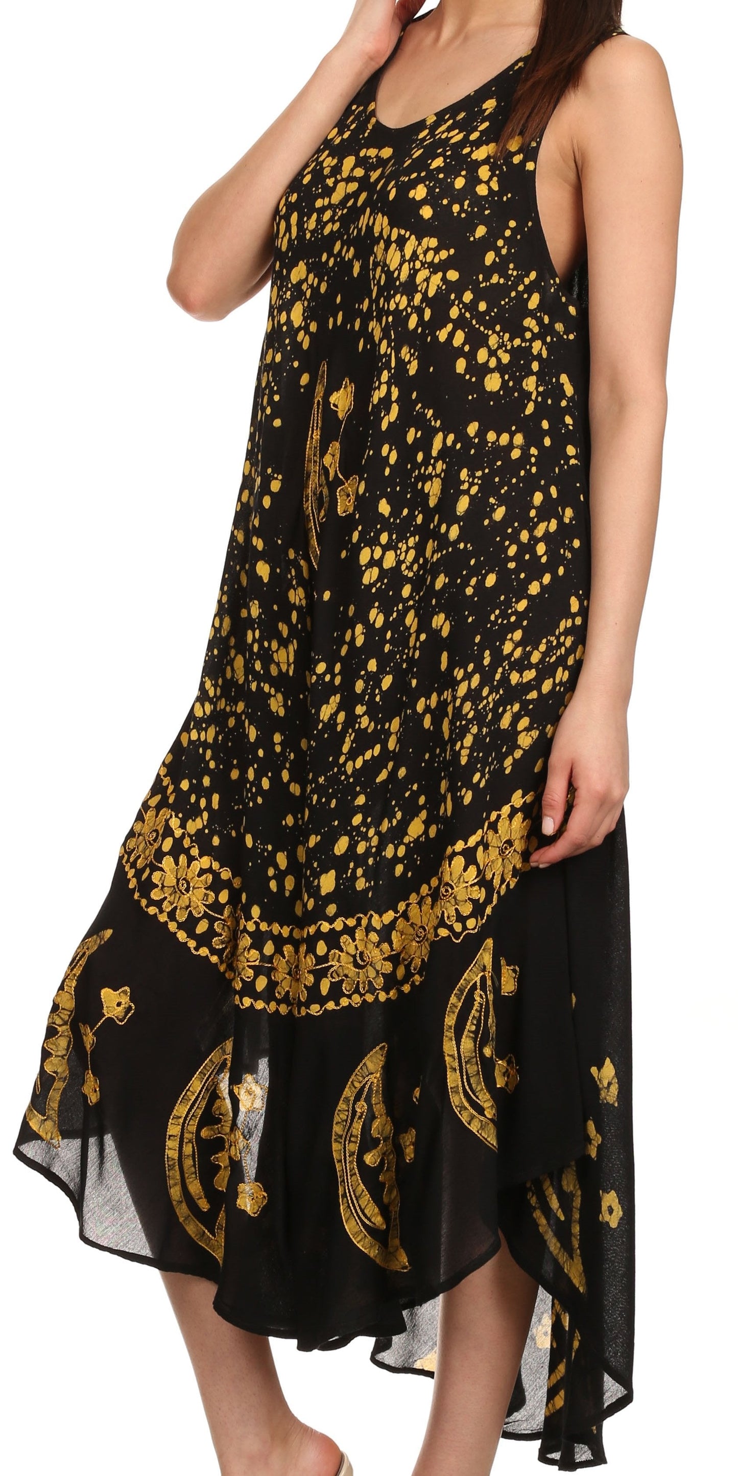 Sakkas Moon and Stars Batik Caftan Tank Dress / Cover Up - Concordia Style Boutique