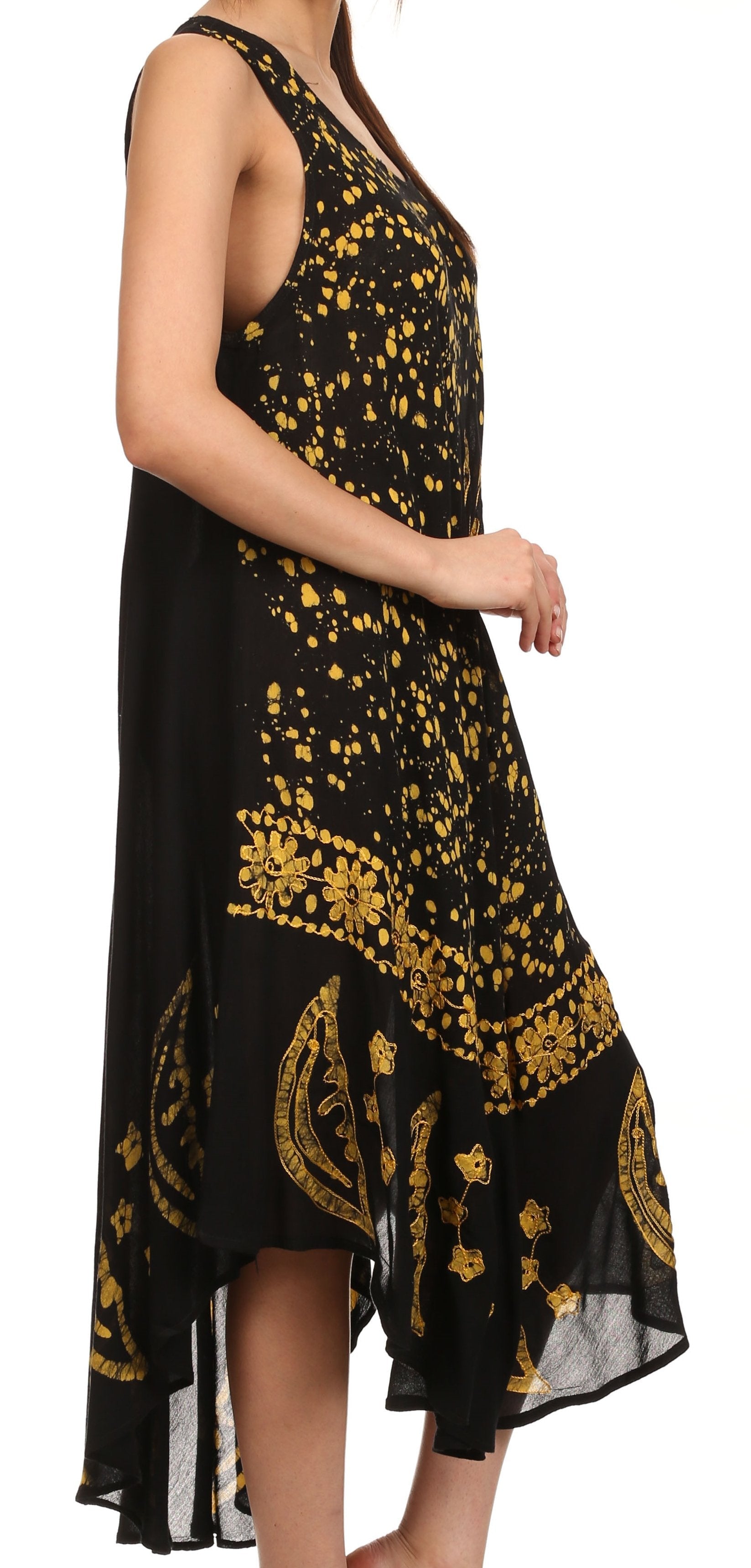 Sakkas Moon and Stars Batik Caftan Tank Dress / Cover Up - Concordia Style Boutique
