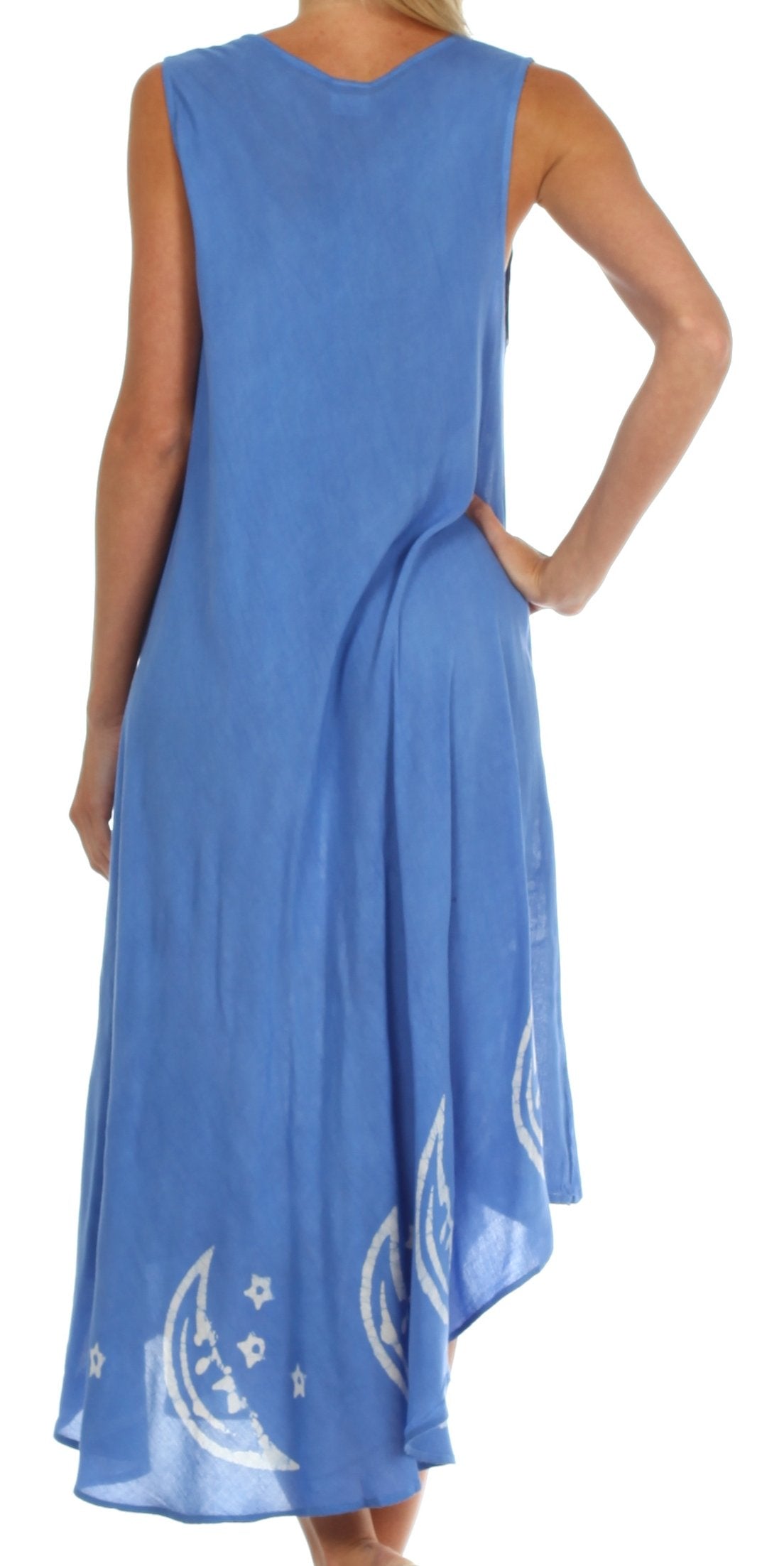 Sakkas Moon and Stars Batik Caftan Tank Dress / Cover Up - Concordia Style Boutique