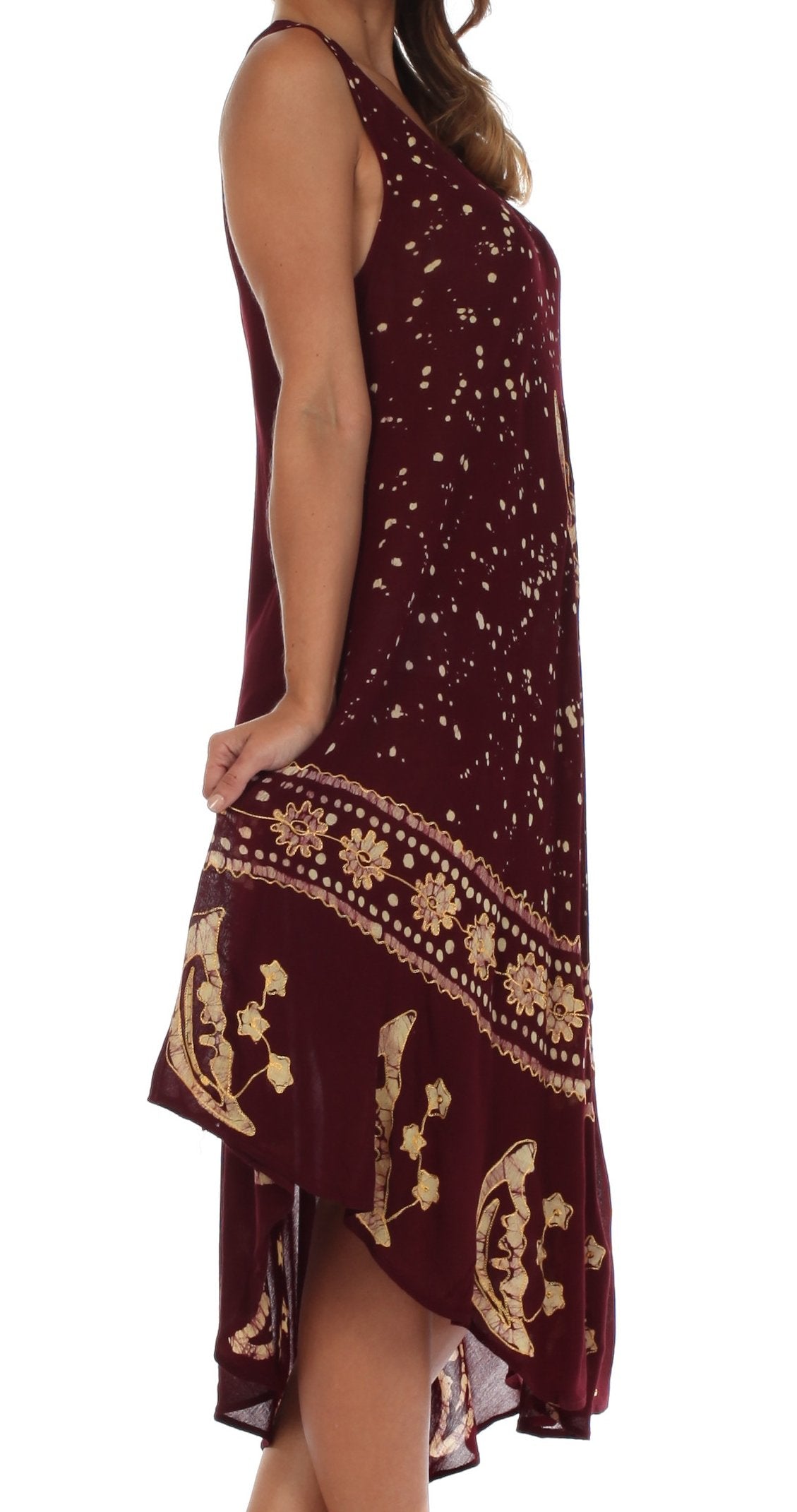 Sakkas Moon and Stars Batik Caftan Tank Dress / Cover Up - Concordia Style Boutique