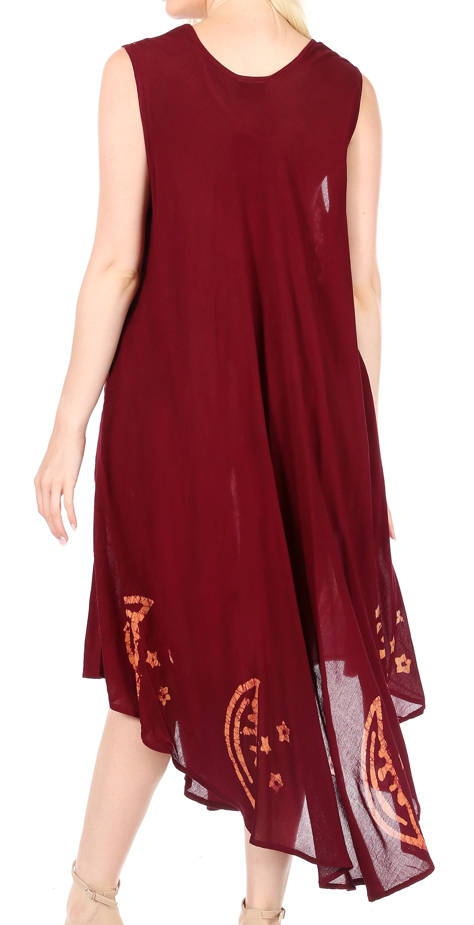 Sakkas Moon and Stars Batik Caftan Tank Dress / Cover Up - Concordia Style Boutique