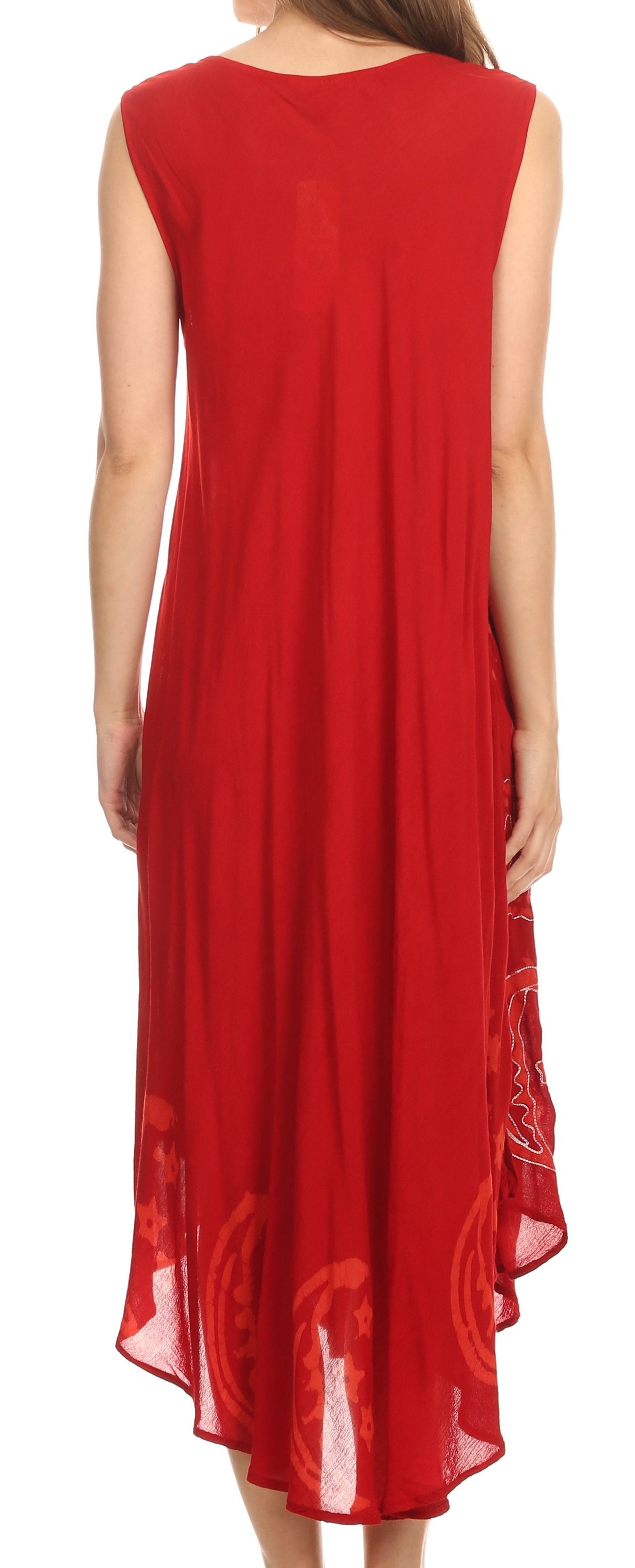 Sakkas Moon and Stars Batik Caftan Tank Dress / Cover Up - Concordia Style Boutique