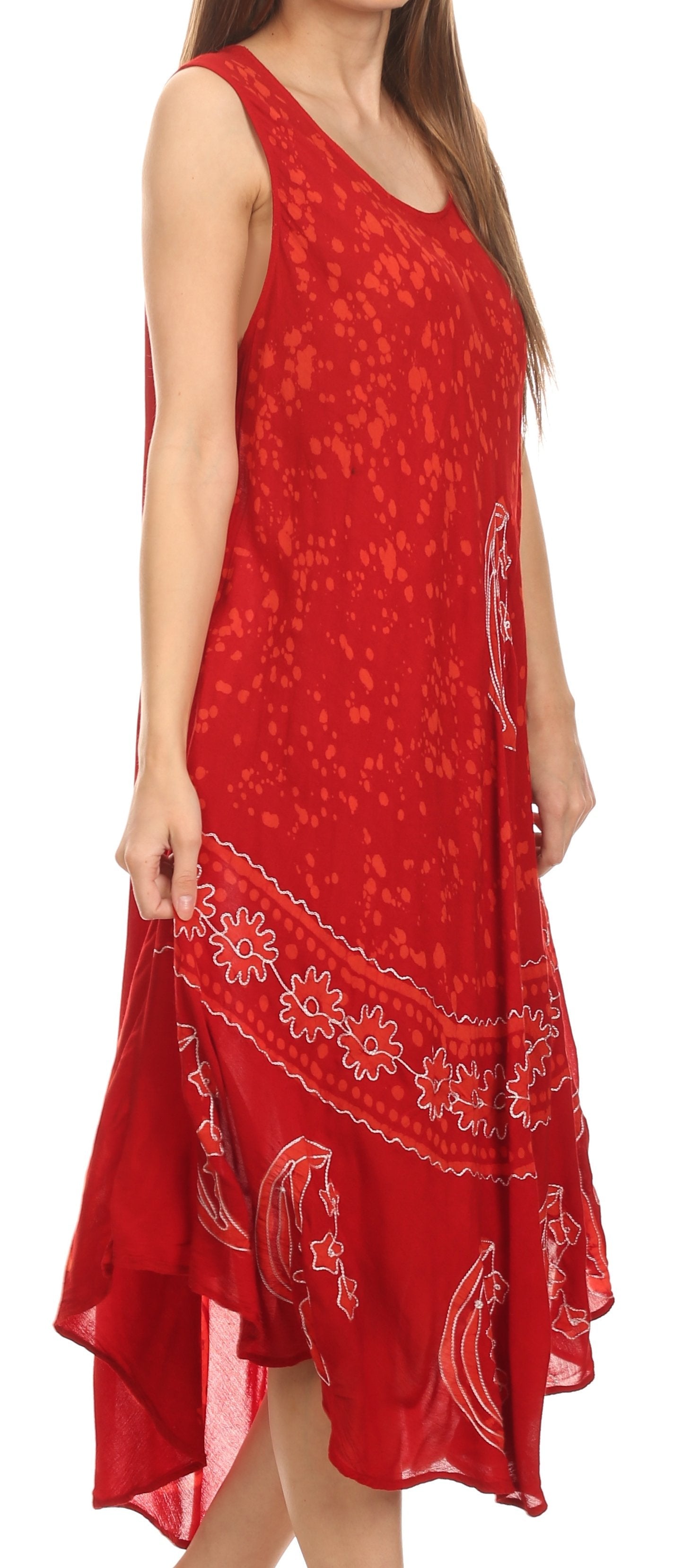 Sakkas Moon and Stars Batik Caftan Tank Dress / Cover Up - Concordia Style Boutique