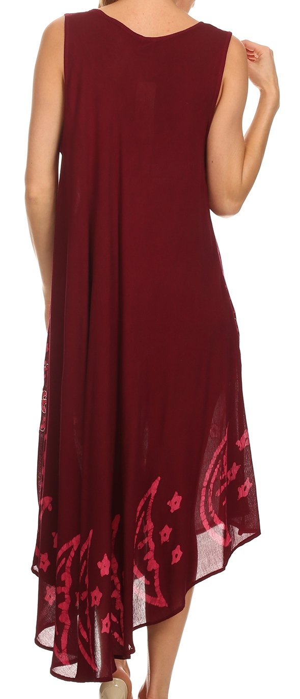 Sakkas Moon and Stars Batik Caftan Tank Dress / Cover Up - Concordia Style Boutique
