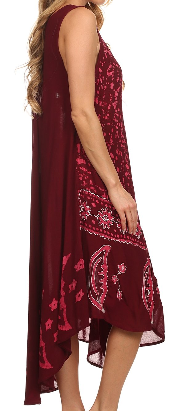 Sakkas Moon and Stars Batik Caftan Tank Dress / Cover Up - Concordia Style Boutique