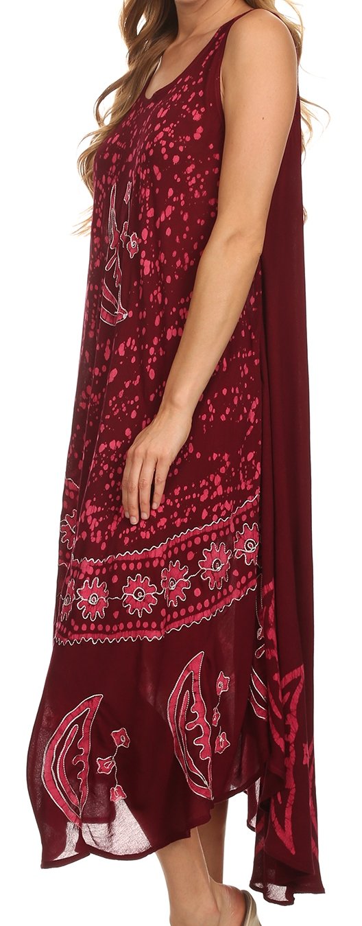 Sakkas Moon and Stars Batik Caftan Tank Dress / Cover Up - Concordia Style Boutique