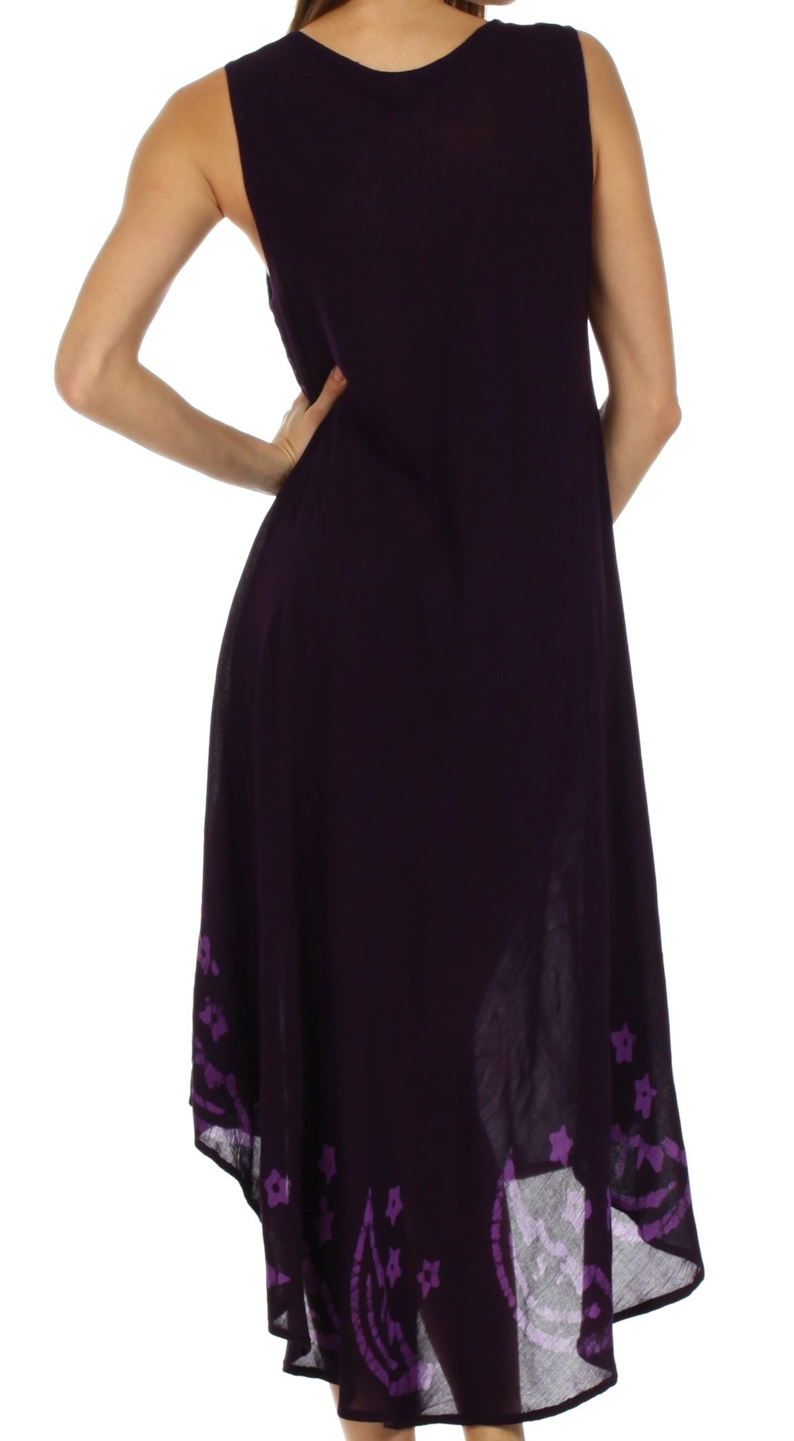 Sakkas Moon and Stars Batik Caftan Tank Dress / Cover Up - Concordia Style Boutique
