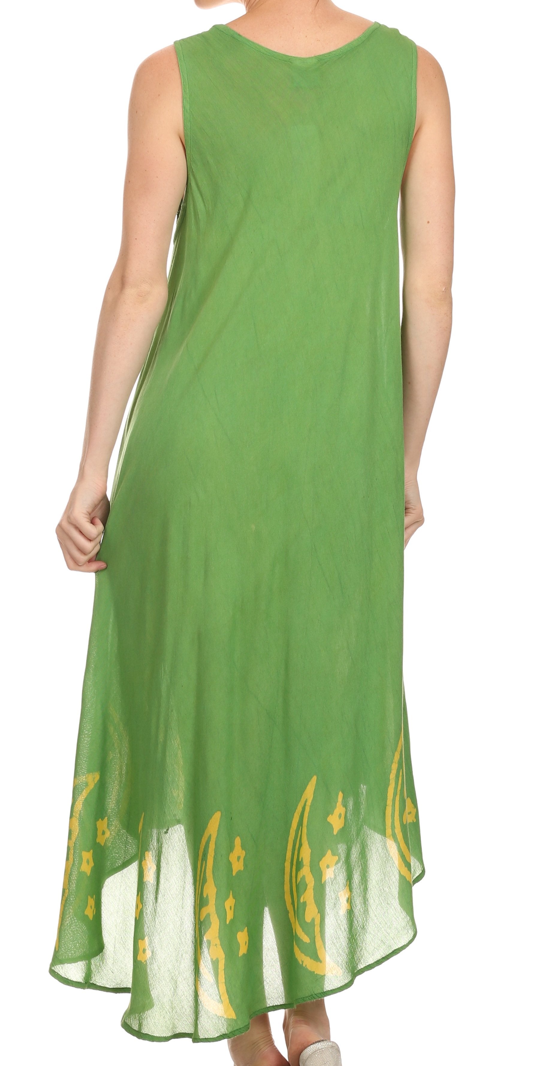Sakkas Moon and Stars Batik Caftan Tank Dress / Cover Up - Concordia Style Boutique