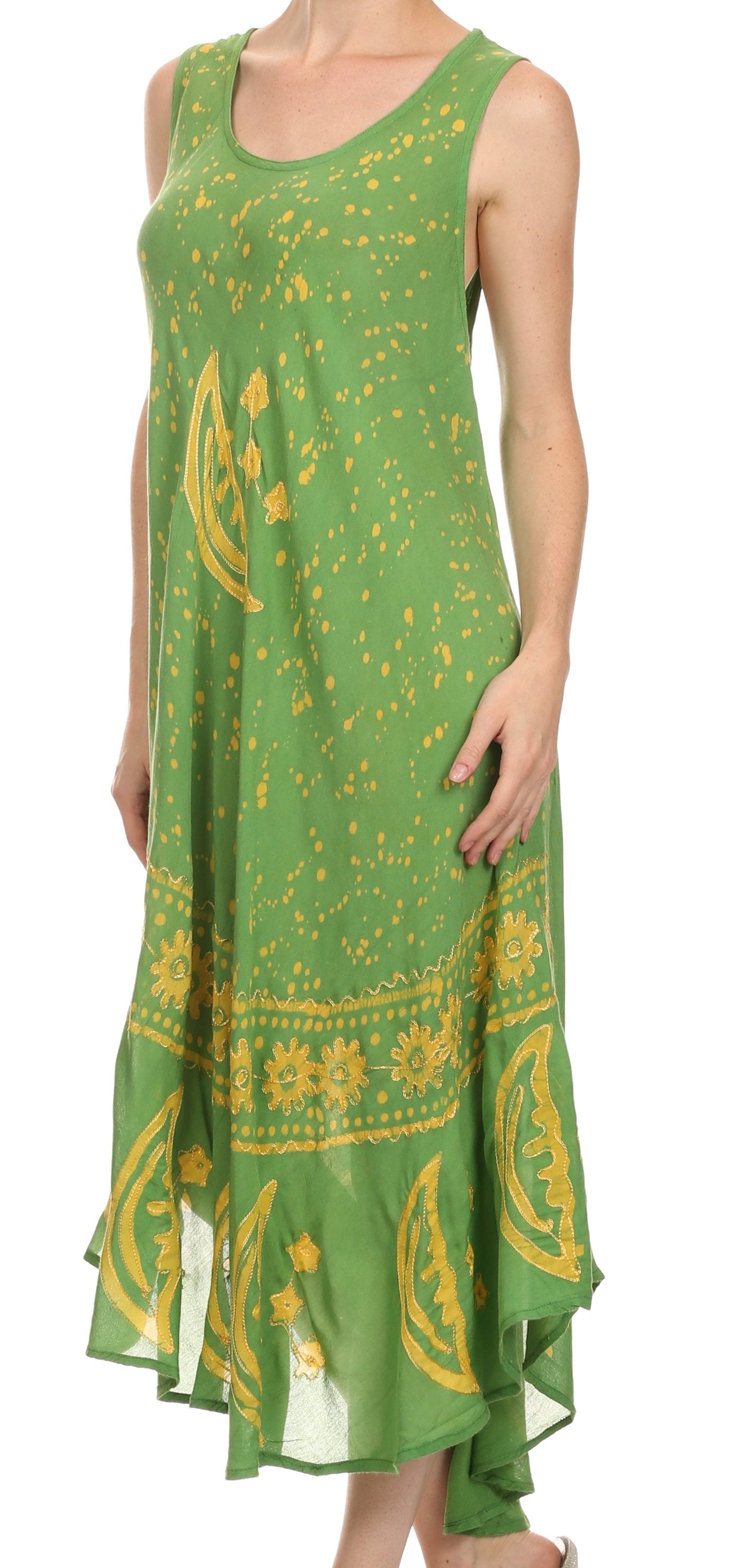 Sakkas Moon and Stars Batik Caftan Tank Dress / Cover Up - Concordia Style Boutique