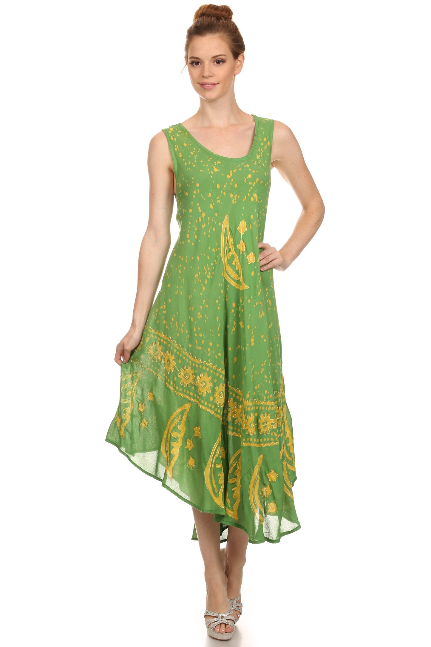 Sakkas Moon and Stars Batik Caftan Tank Dress / Cover Up - Concordia Style Boutique