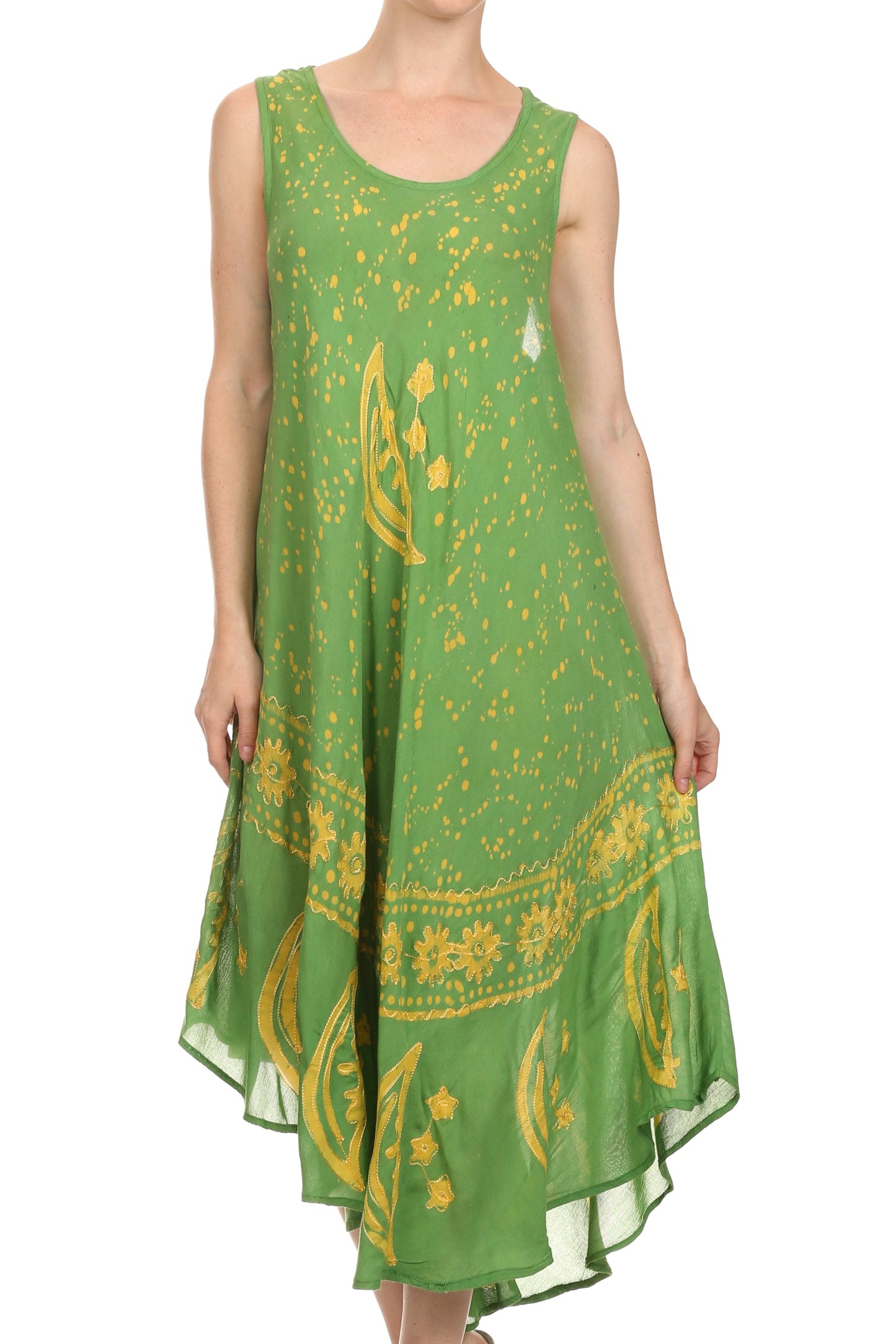 Sakkas Moon and Stars Batik Caftan Tank Dress / Cover Up - Concordia Style Boutique