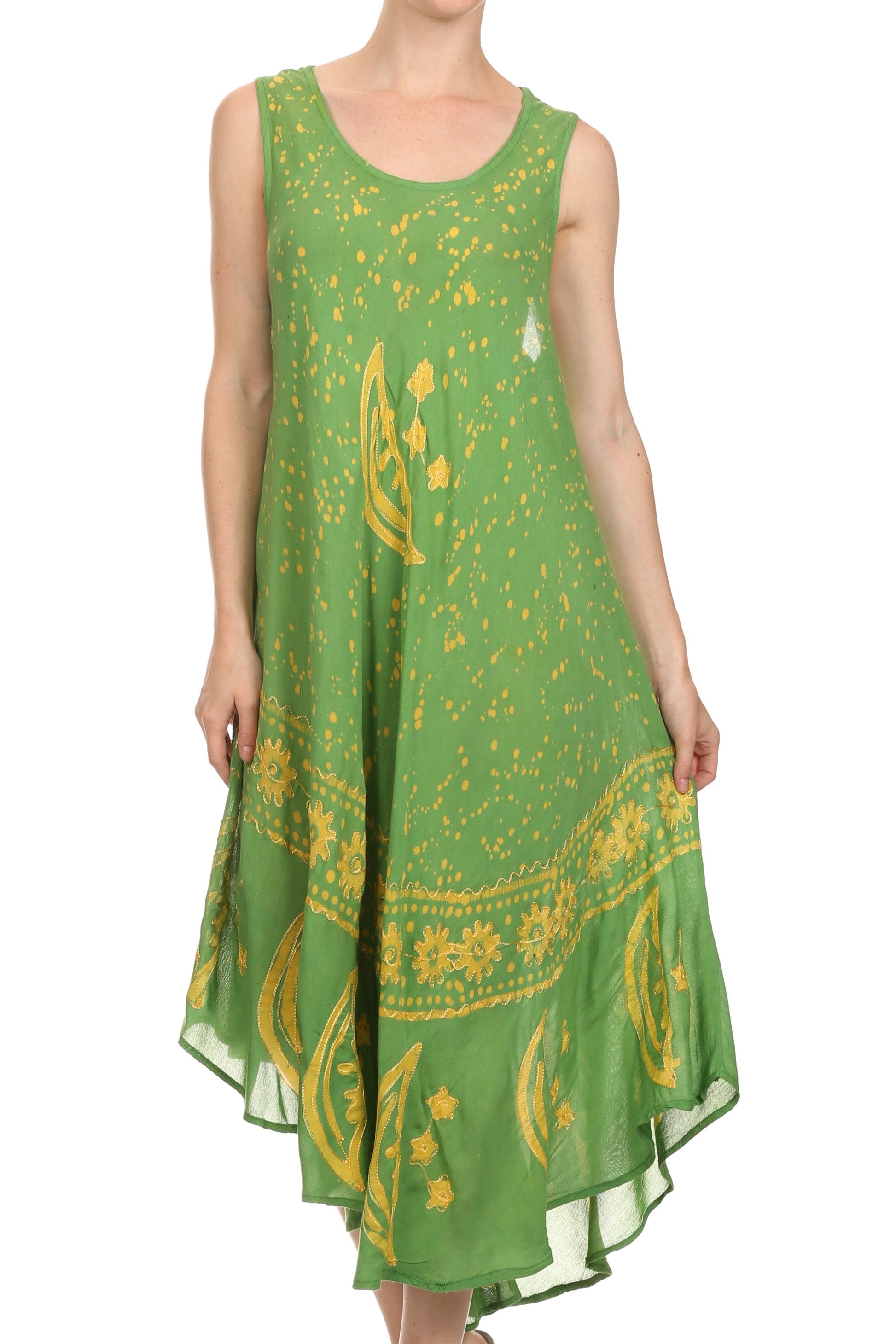 Sakkas Moon and Stars Batik Caftan Tank Dress / Cover Up - Concordia Style Boutique