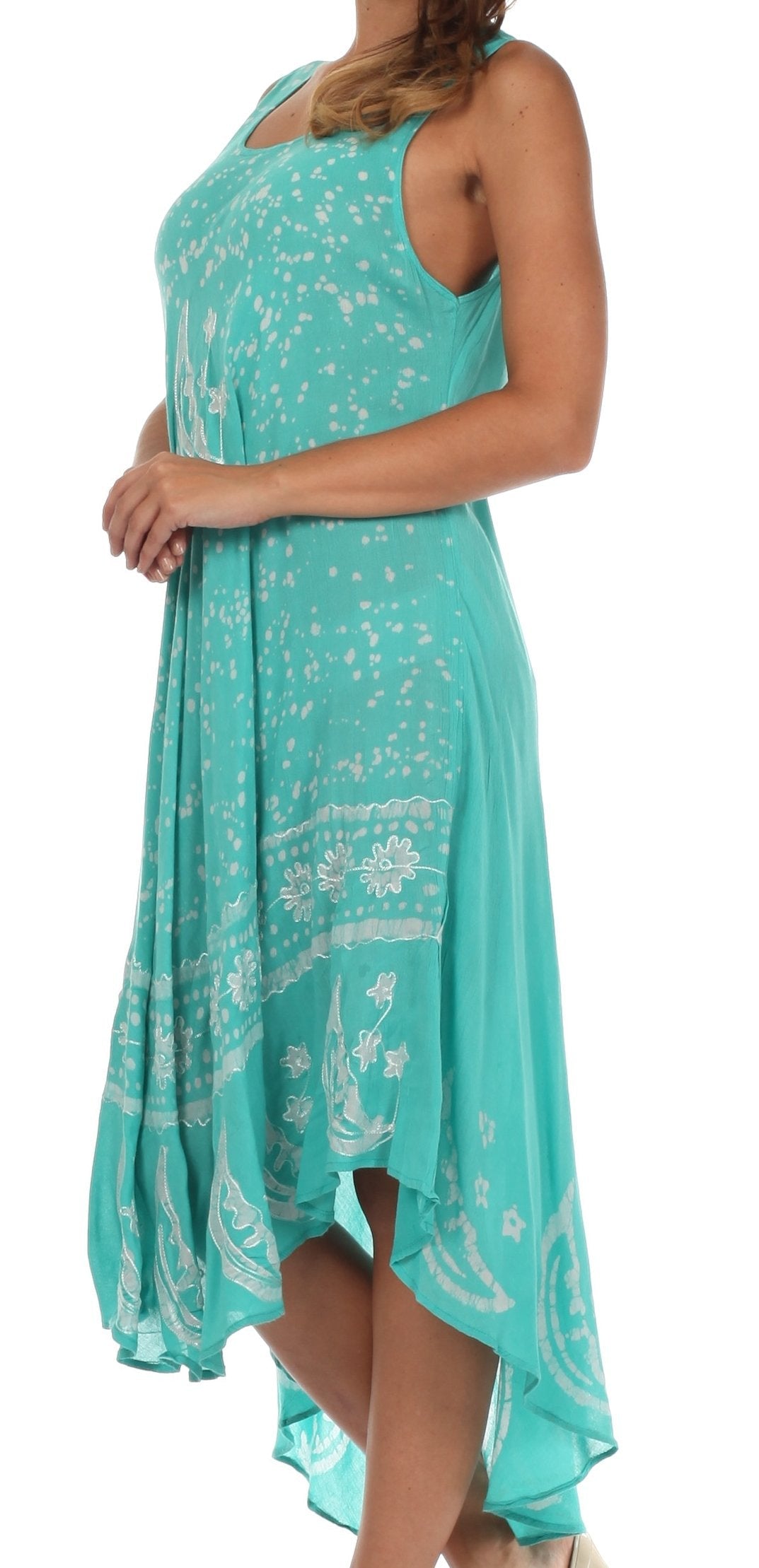 Sakkas Moon and Stars Batik Caftan Tank Dress / Cover Up - Concordia Style Boutique