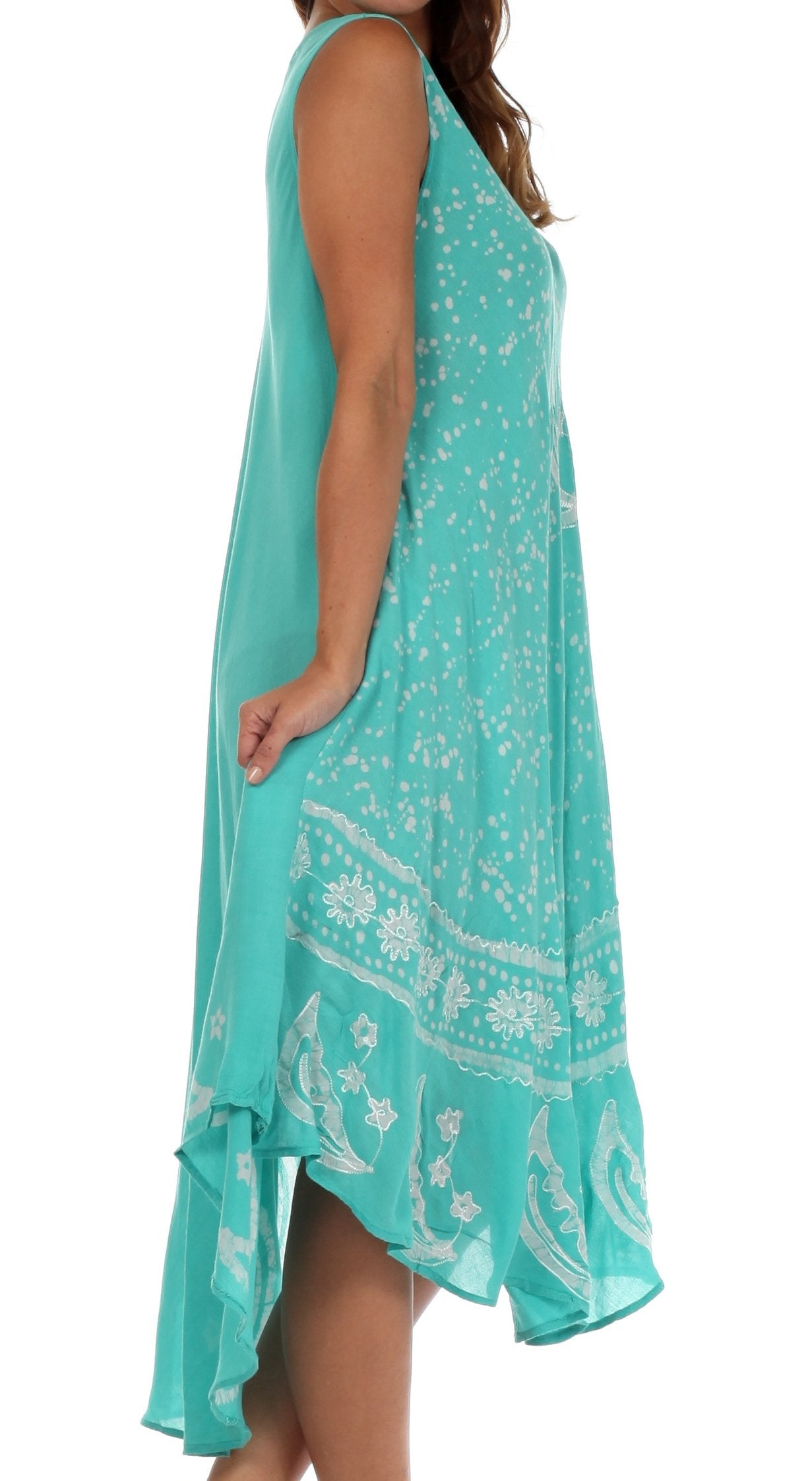 Sakkas Moon and Stars Batik Caftan Tank Dress / Cover Up - Concordia Style Boutique