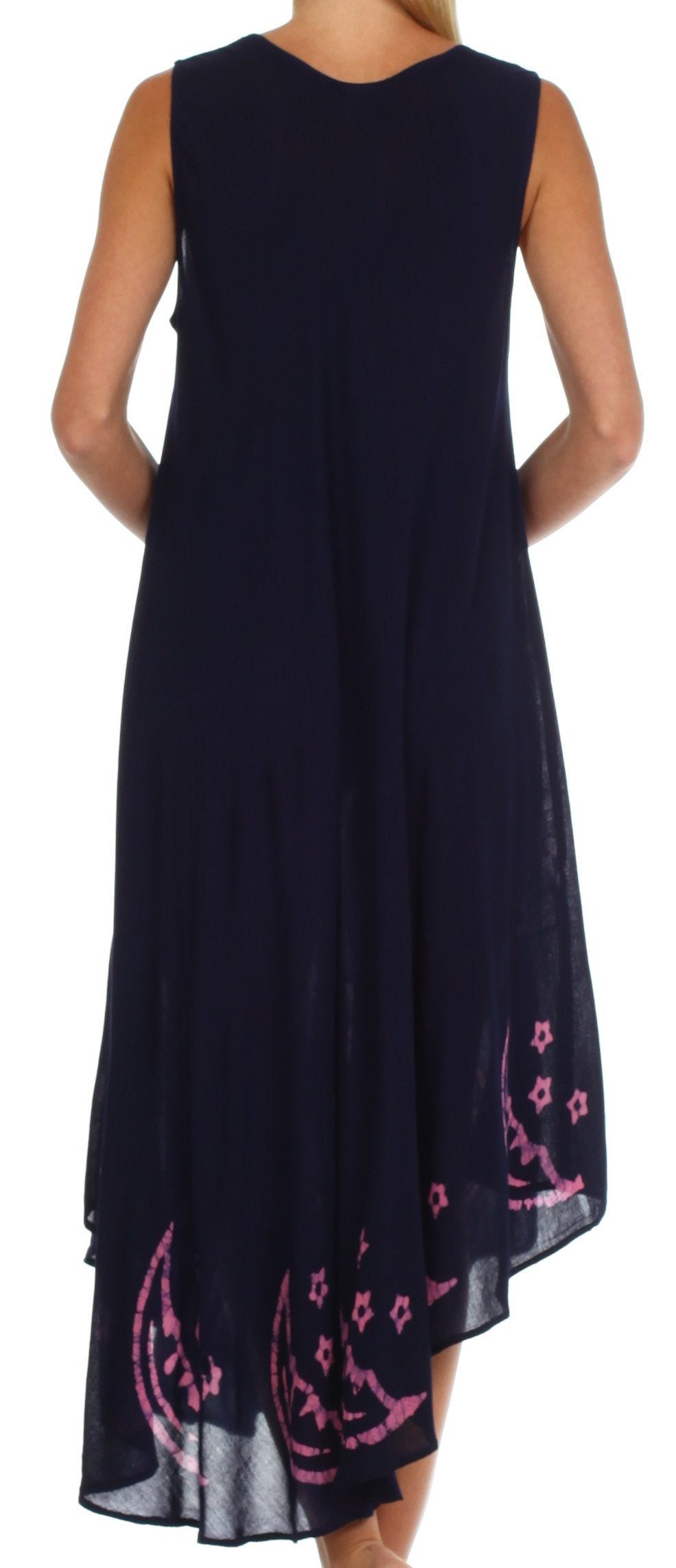 Sakkas Moon and Stars Batik Caftan Tank Dress / Cover Up - Concordia Style Boutique