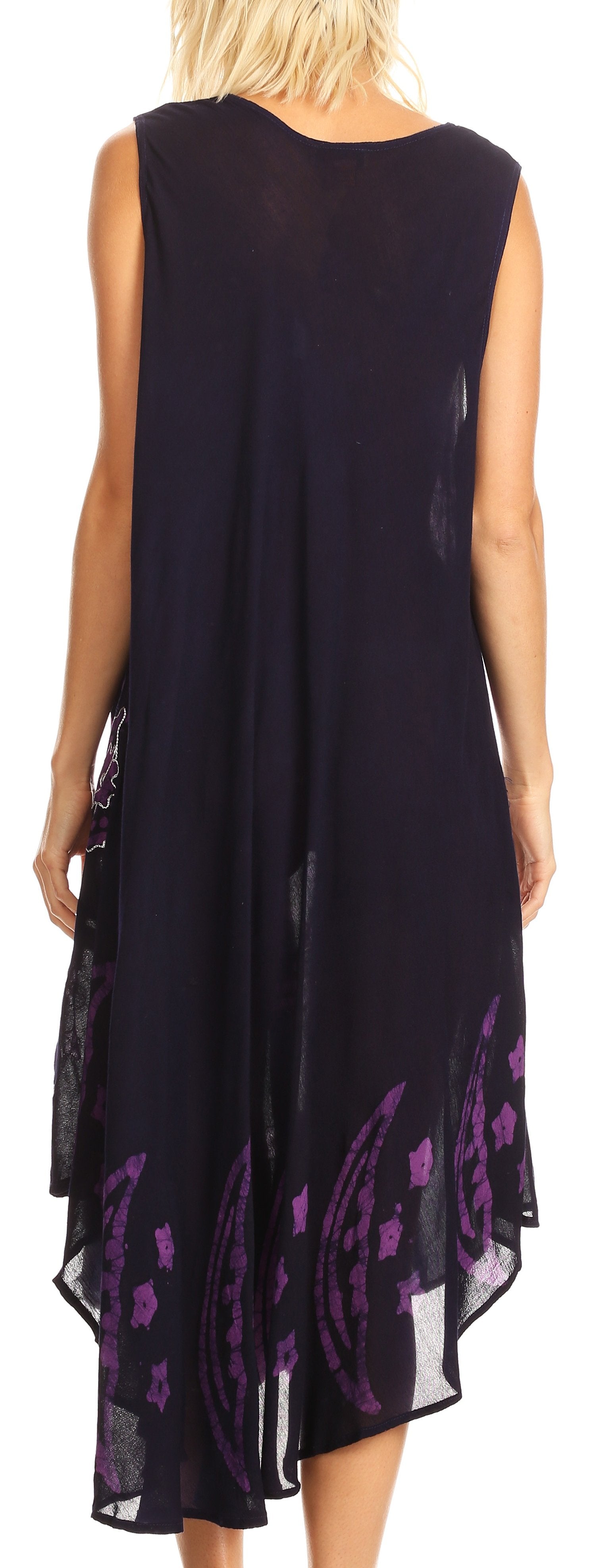 Sakkas Moon and Stars Batik Caftan Tank Dress / Cover Up - Concordia Style Boutique
