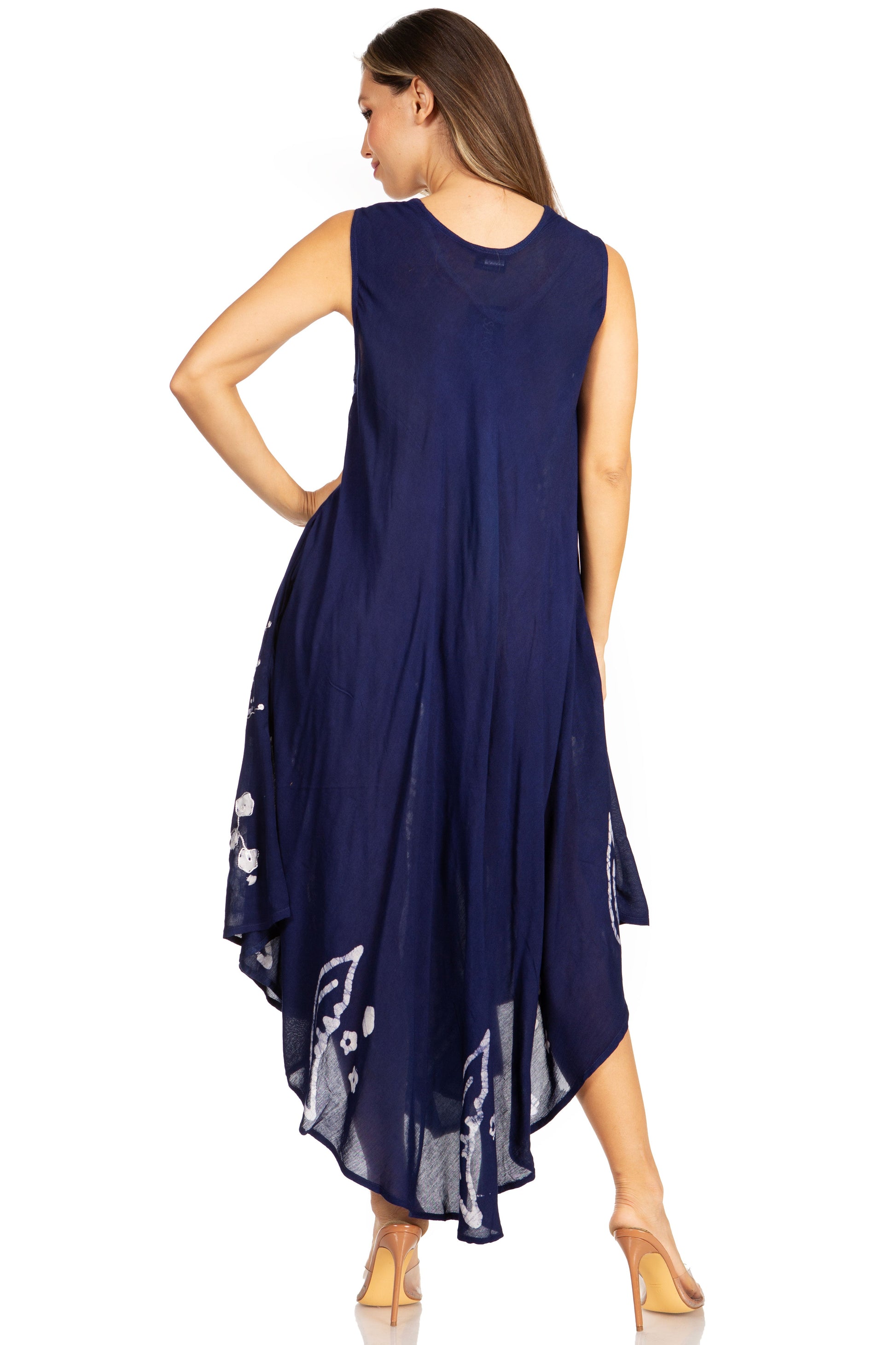 Sakkas Moon and Stars Batik Caftan Tank Dress / Cover Up - Concordia Style Boutique