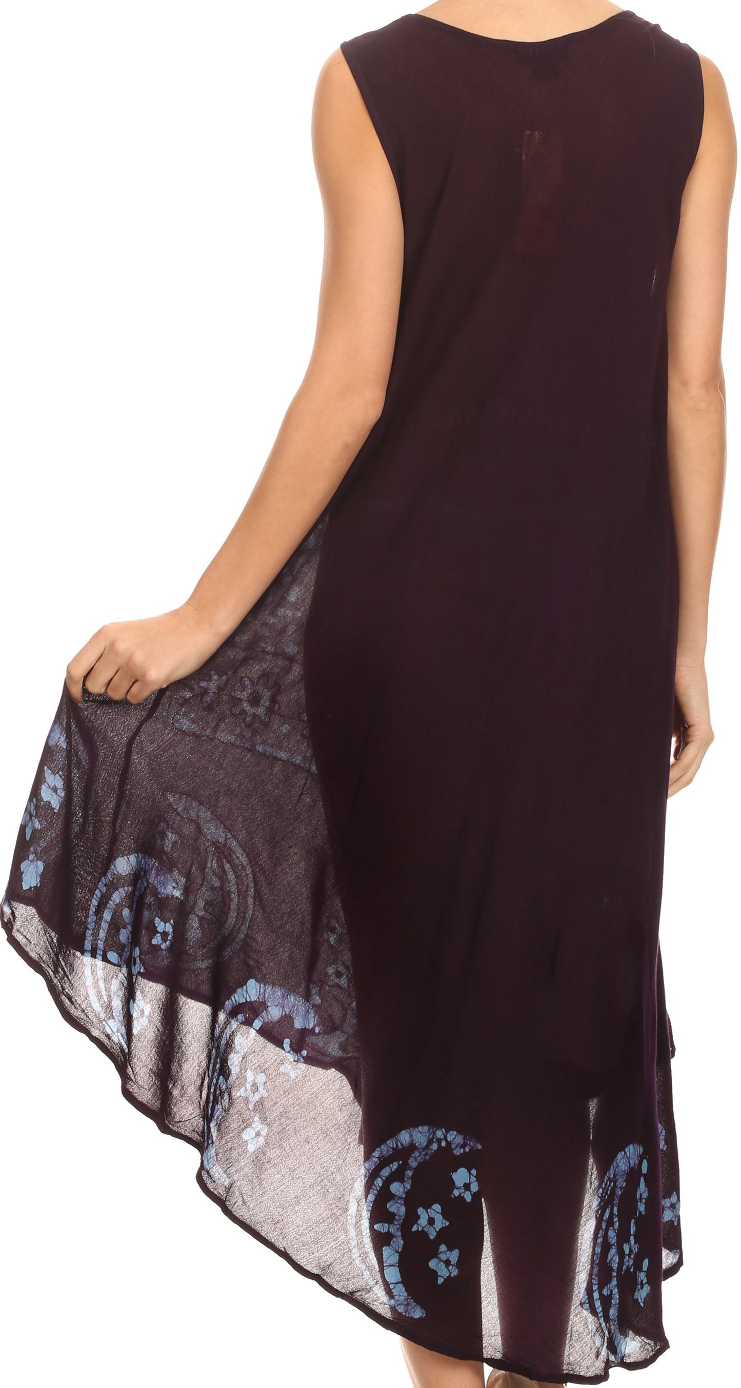 Sakkas Moon and Stars Batik Caftan Tank Dress / Cover Up - Concordia Style Boutique