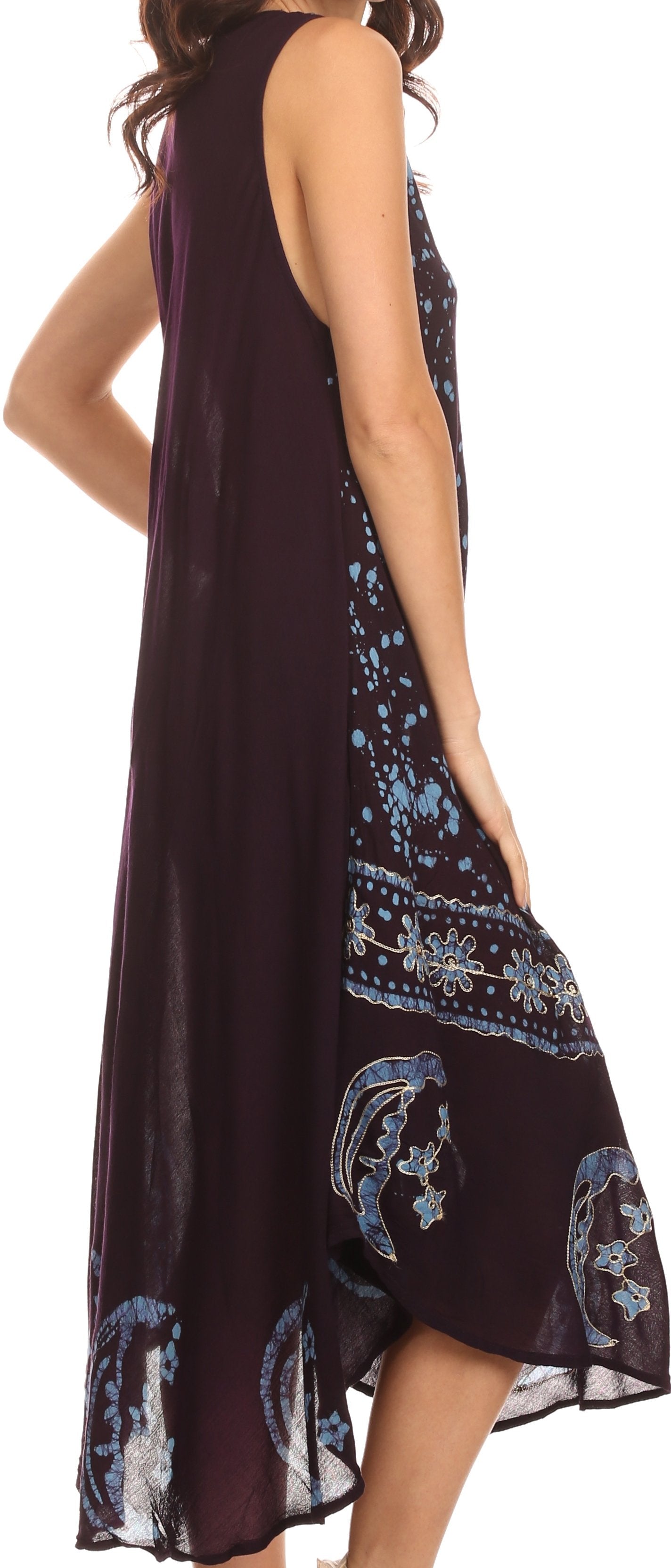 Sakkas Moon and Stars Batik Caftan Tank Dress / Cover Up - Concordia Style Boutique