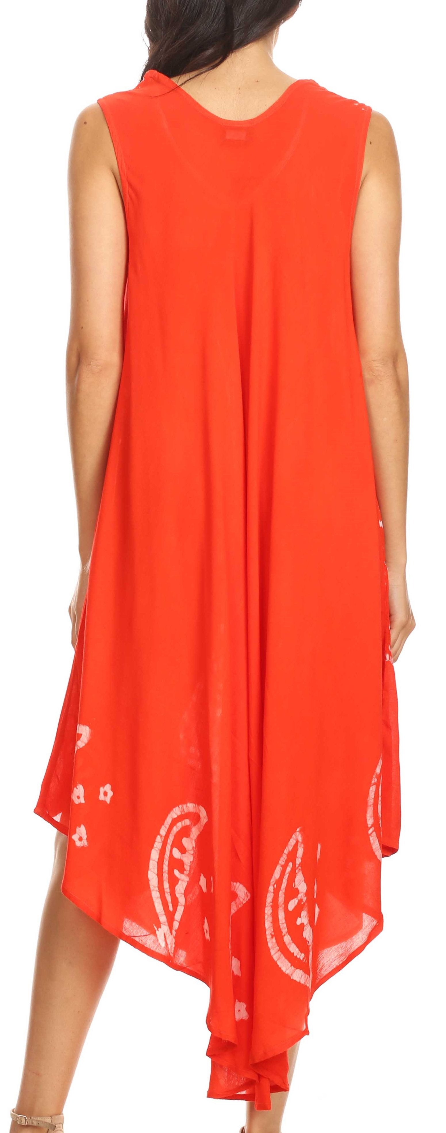 Sakkas Moon and Stars Batik Caftan Tank Dress / Cover Up - Concordia Style Boutique