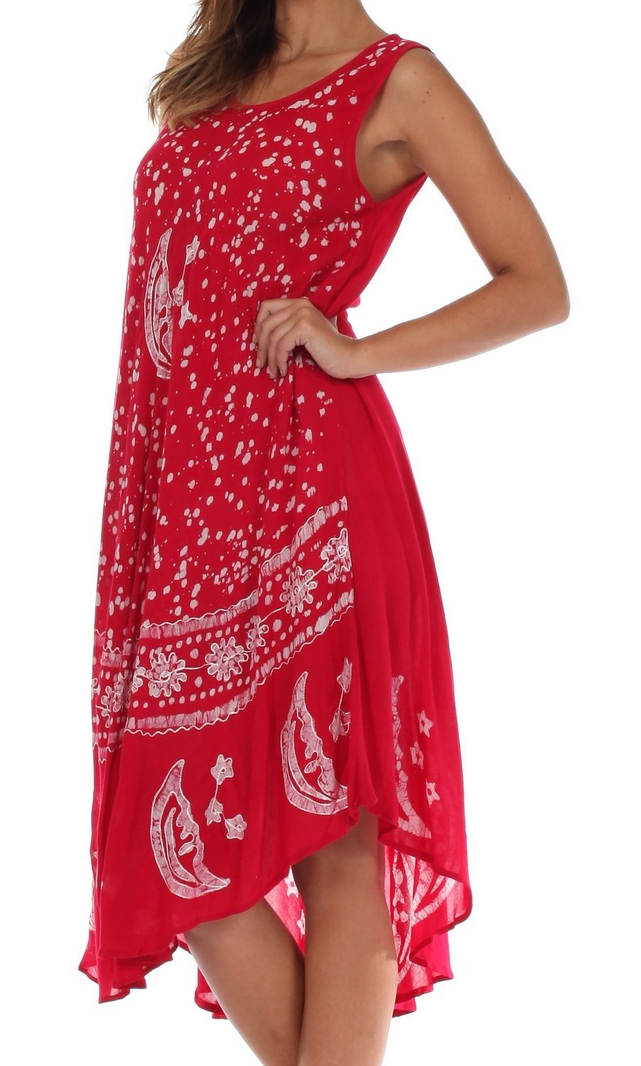 Sakkas Moon and Stars Batik Caftan Tank Dress / Cover Up - Concordia Style Boutique