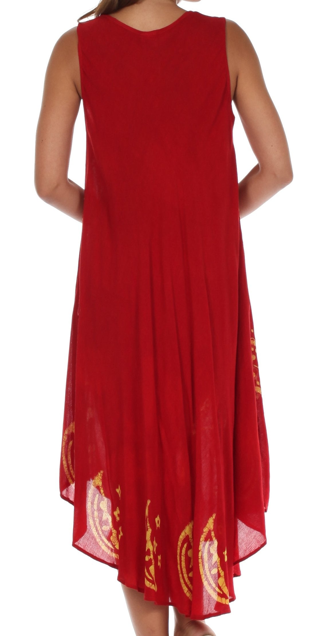 Sakkas Moon and Stars Batik Caftan Tank Dress / Cover Up - Concordia Style Boutique