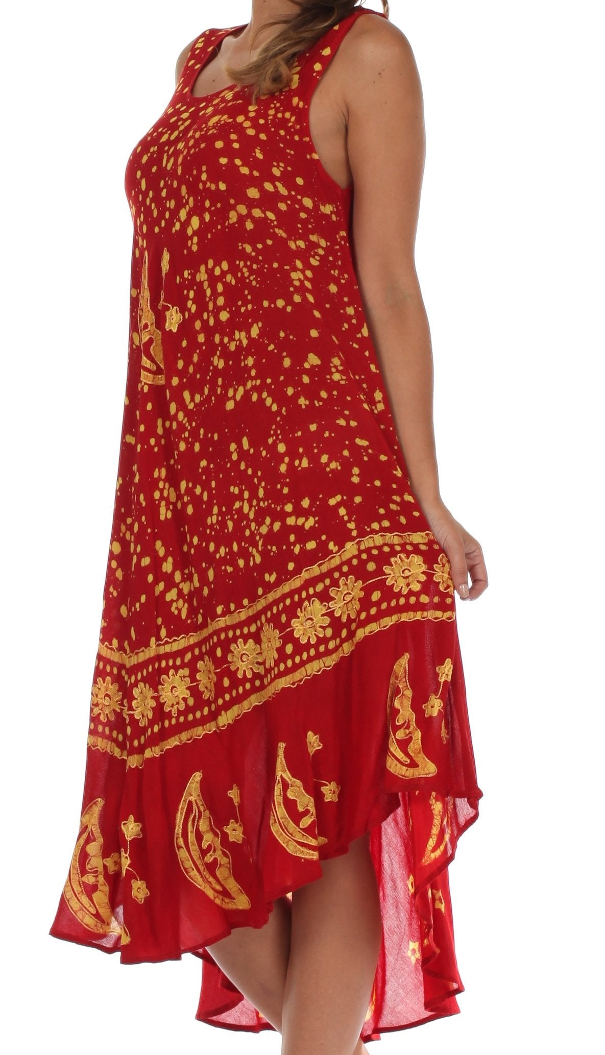 Sakkas Moon and Stars Batik Caftan Tank Dress / Cover Up - Concordia Style Boutique