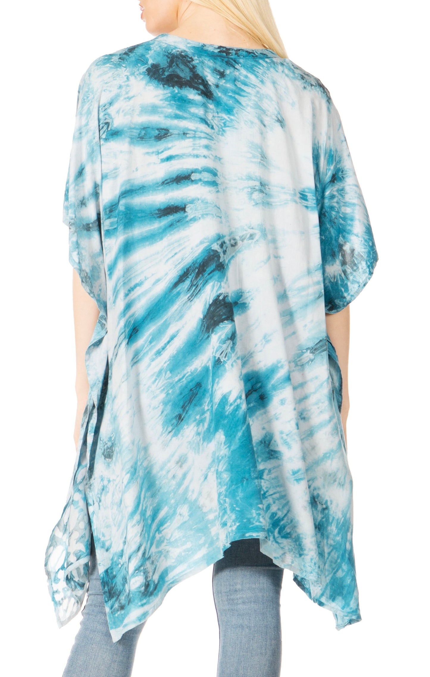 Sakkas Marcy Women's V-neck Caftan Top Tunic Dress - Perfect for Summer Boho Style & Swinging Coverup - Concordia Style Boutique