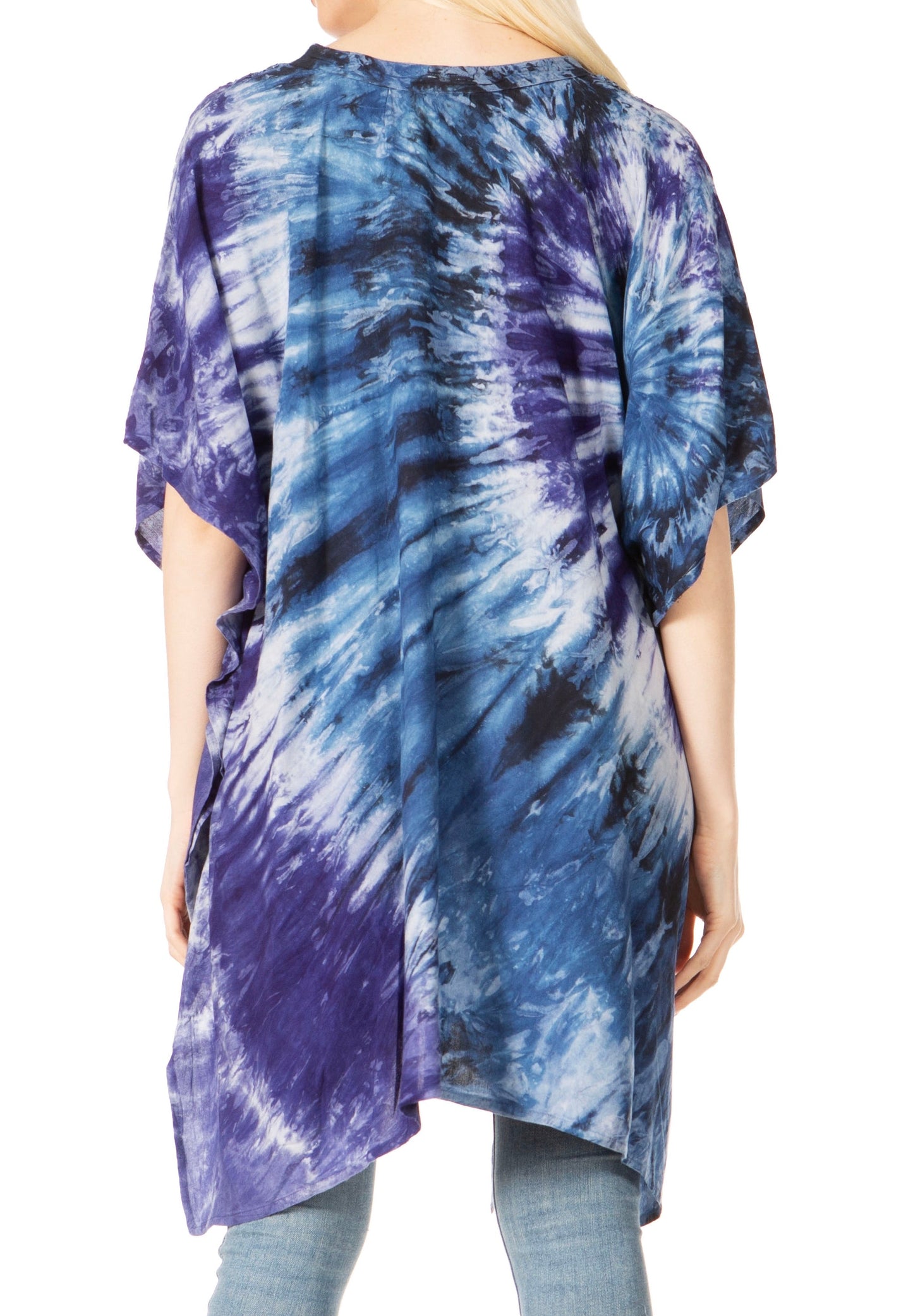 Sakkas Marcy Women's V-neck Caftan Top Tunic Dress - Perfect for Summer Boho Style & Swinging Coverup - Concordia Style Boutique