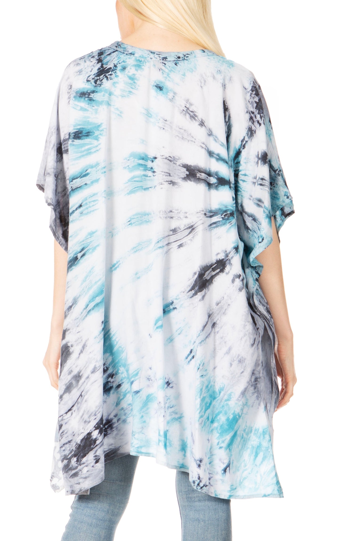 Sakkas Marcy Women's V-neck Caftan Top Tunic Dress - Perfect for Summer Boho Style & Swinging Coverup - Concordia Style Boutique