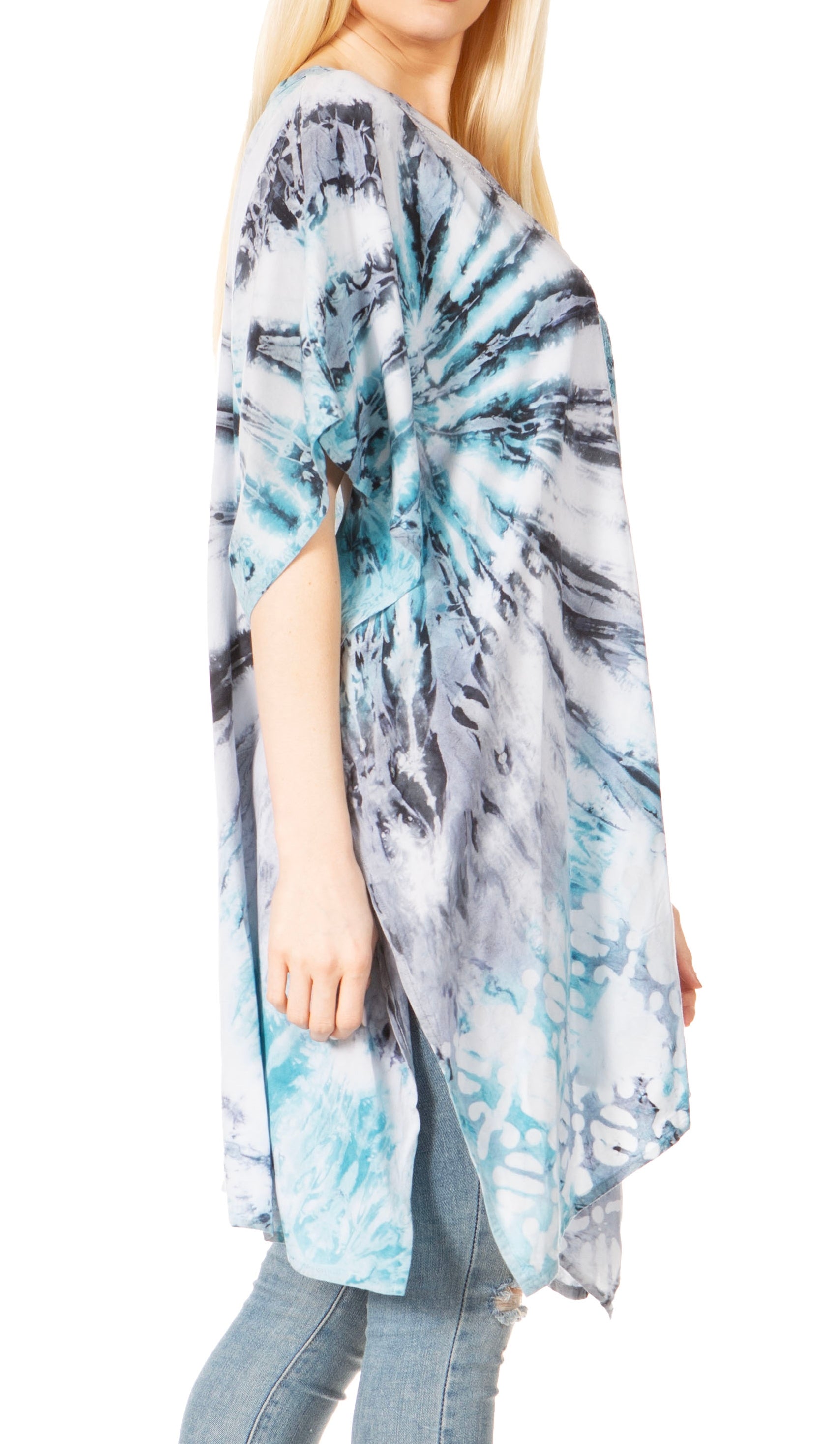 Sakkas Marcy Women's V-neck Caftan Top Tunic Dress - Perfect for Summer Boho Style & Swinging Coverup - Concordia Style Boutique