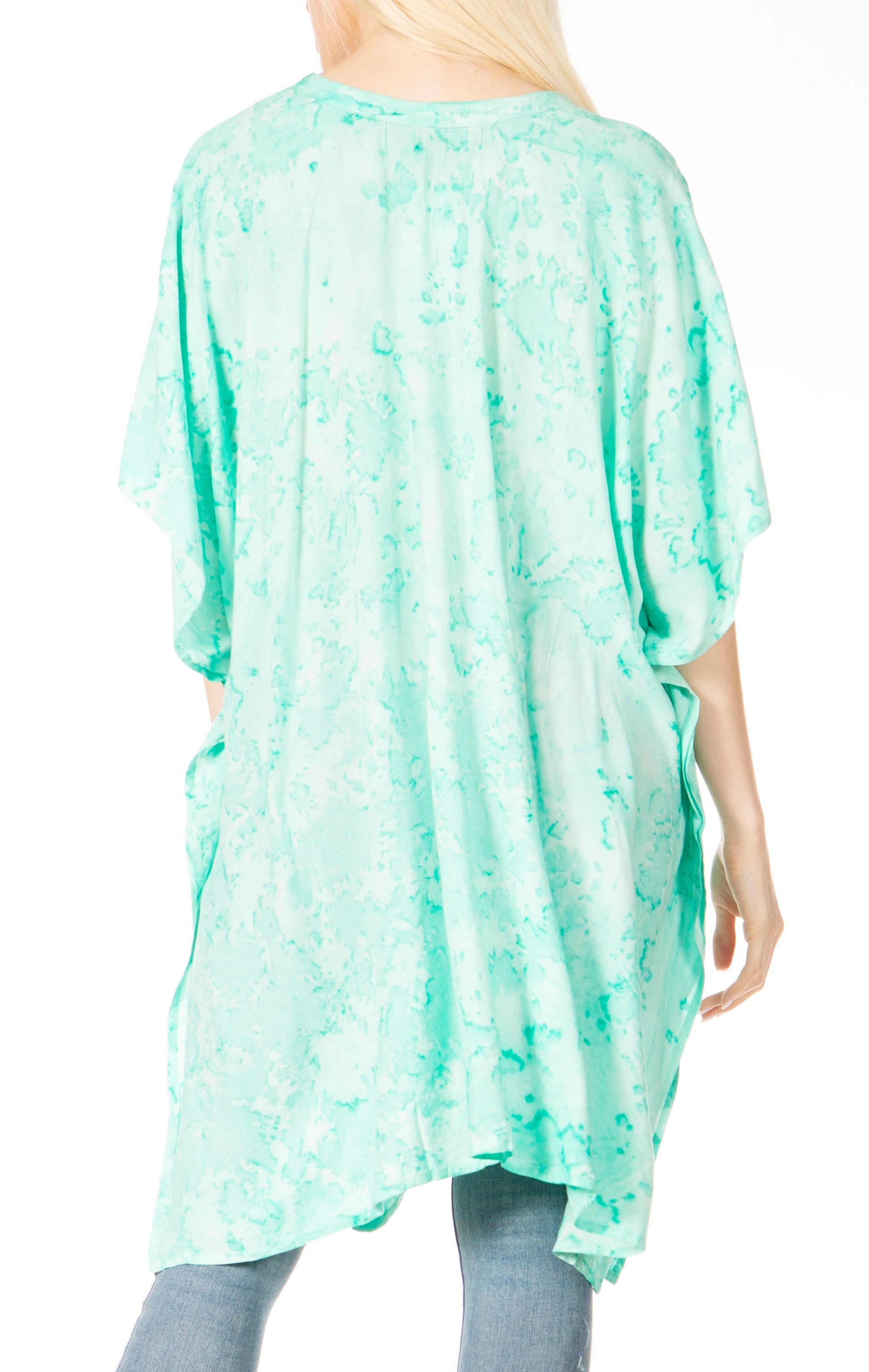 Sakkas Marcy Women's V-neck Caftan Top Tunic Dress - Perfect for Summer Boho Style & Swinging Coverup - Concordia Style Boutique