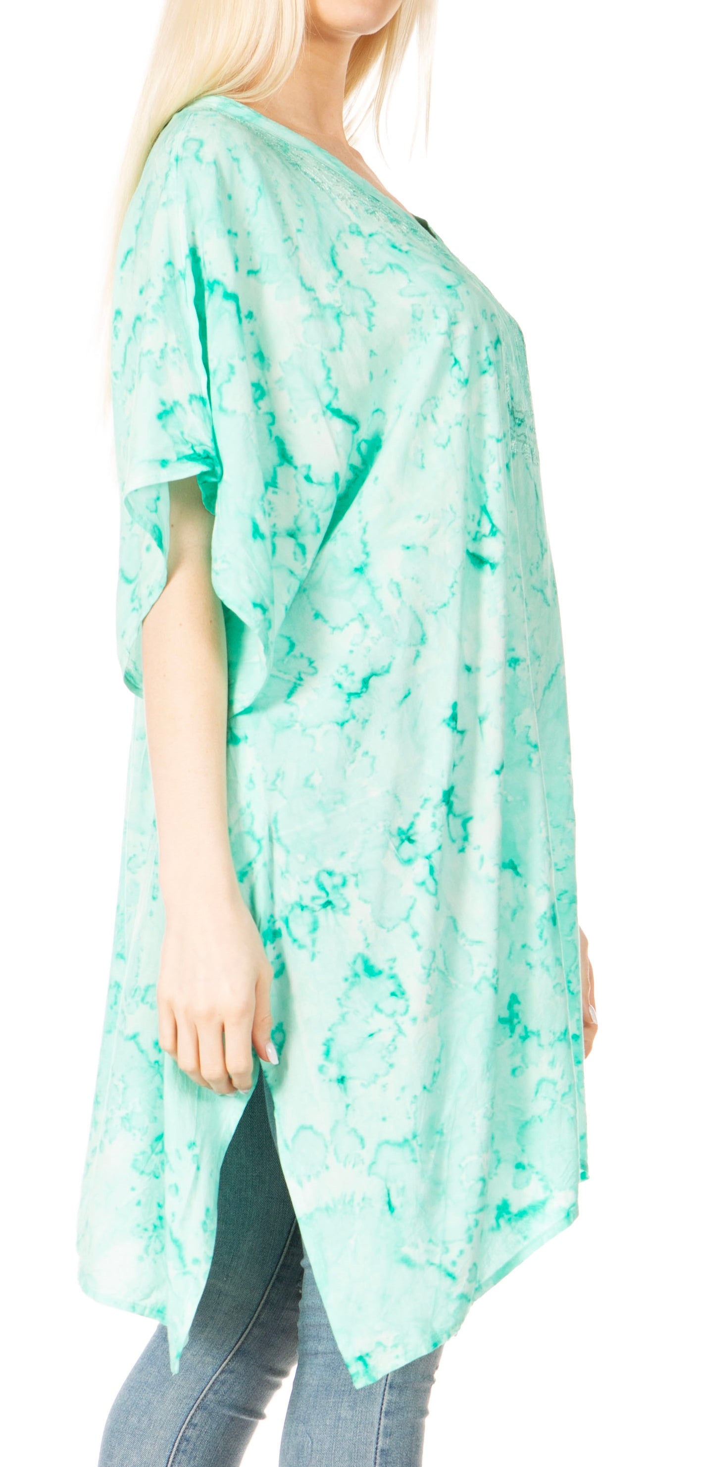 Sakkas Marcy Women's V-neck Caftan Top Tunic Dress - Perfect for Summer Boho Style & Swinging Coverup - Concordia Style Boutique