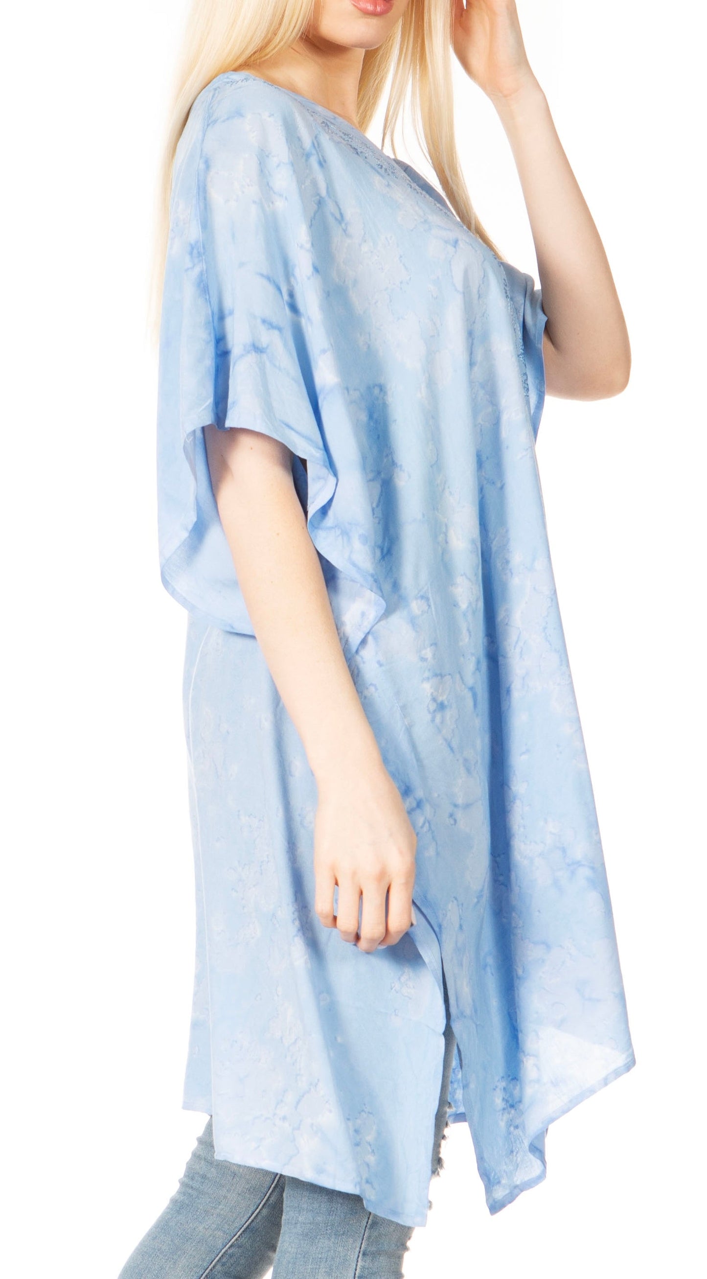 Sakkas Marcy Women's V-neck Caftan Top Tunic Dress - Perfect for Summer Boho Style & Swinging Coverup - Concordia Style Boutique