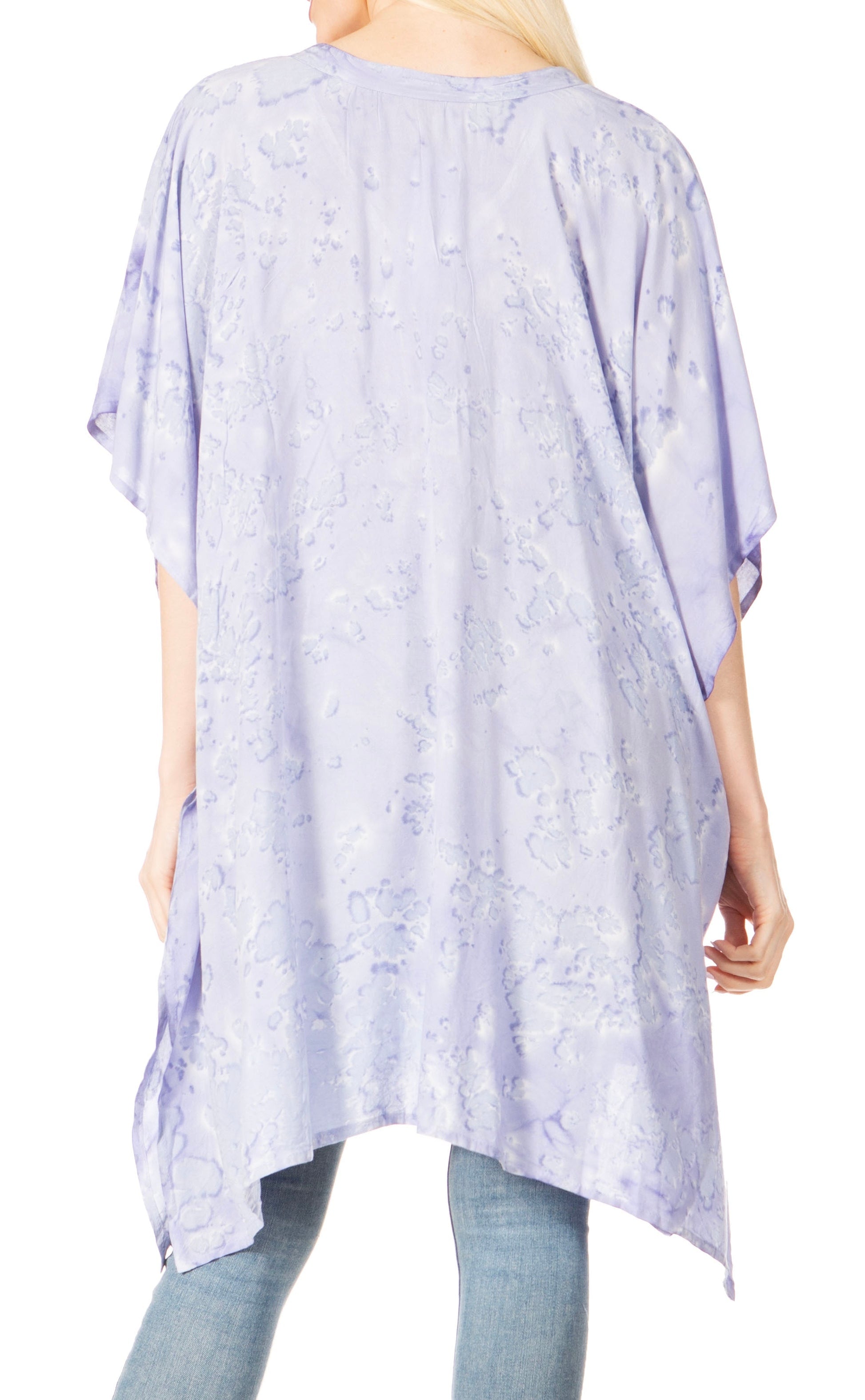 Sakkas Marcy Women's V-neck Caftan Top Tunic Dress - Perfect for Summer Boho Style & Swinging Coverup - Concordia Style Boutique