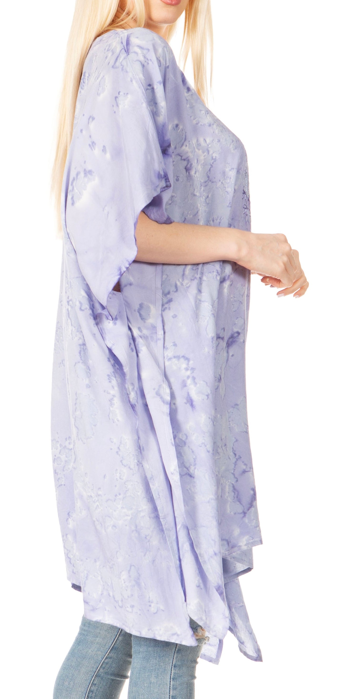 Sakkas Marcy Women's V-neck Caftan Top Tunic Dress - Perfect for Summer Boho Style & Swinging Coverup - Concordia Style Boutique
