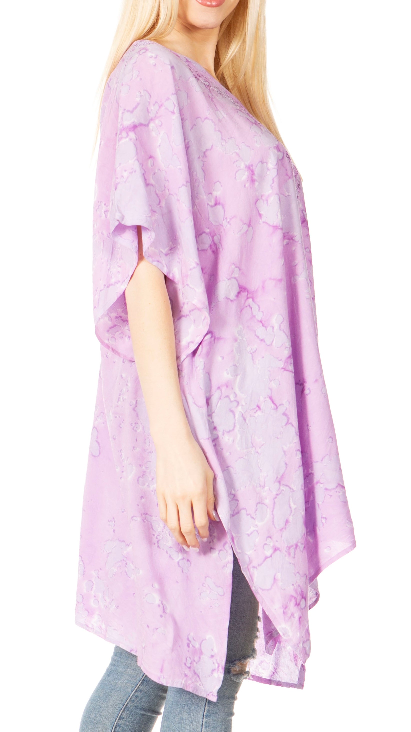 Sakkas Marcy Women's V-neck Caftan Top Tunic Dress - Perfect for Summer Boho Style & Swinging Coverup - Concordia Style Boutique