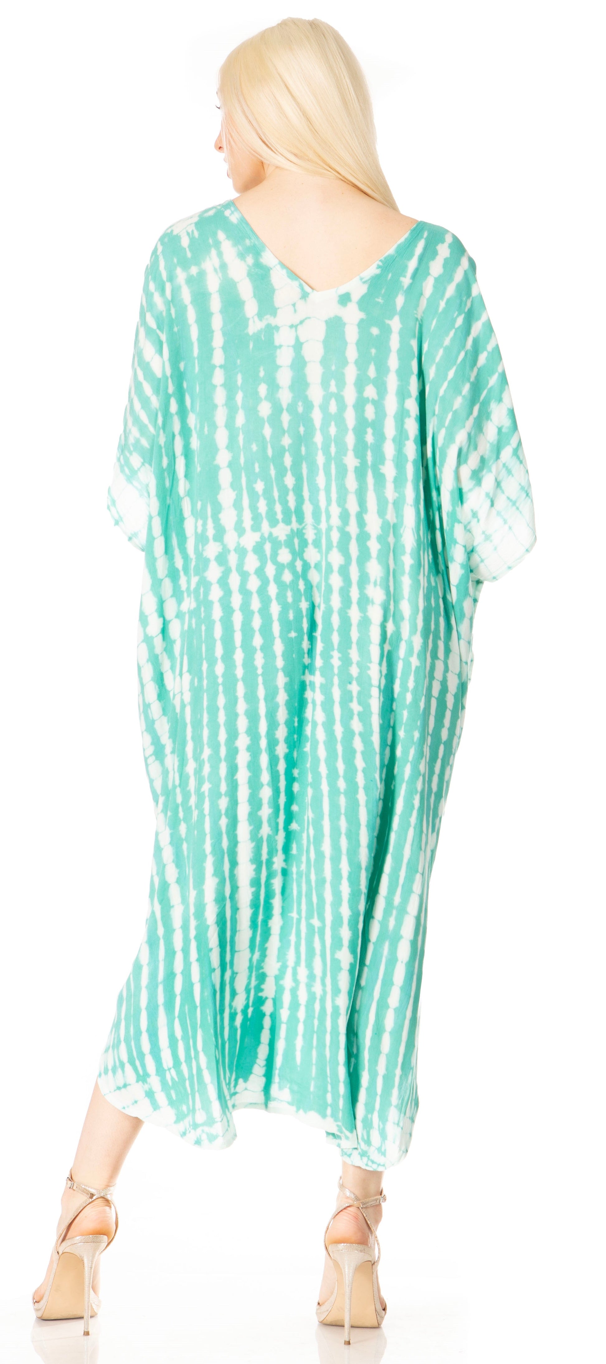 Sakkas Maitte Women's V-Neck Printed Kaftan Cover-Up Dress for the Beach - Concordia Style Boutique