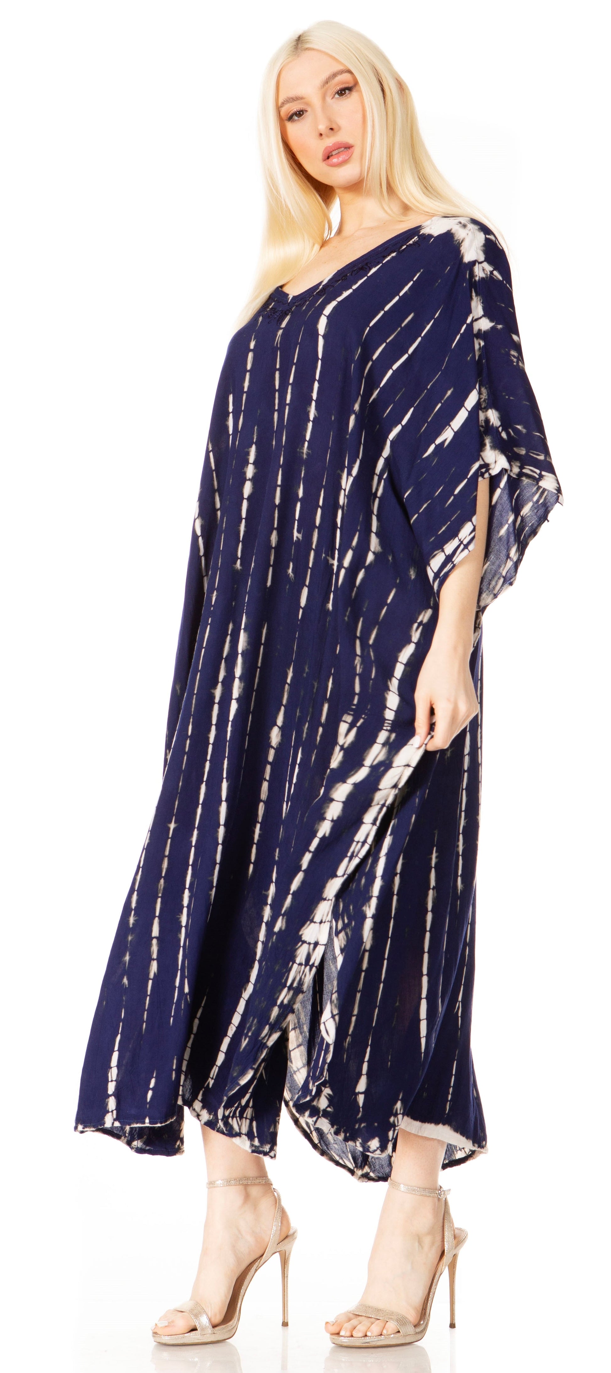 Sakkas Maitte Women's V-Neck Printed Kaftan Cover-Up Dress for the Beach - Concordia Style Boutique