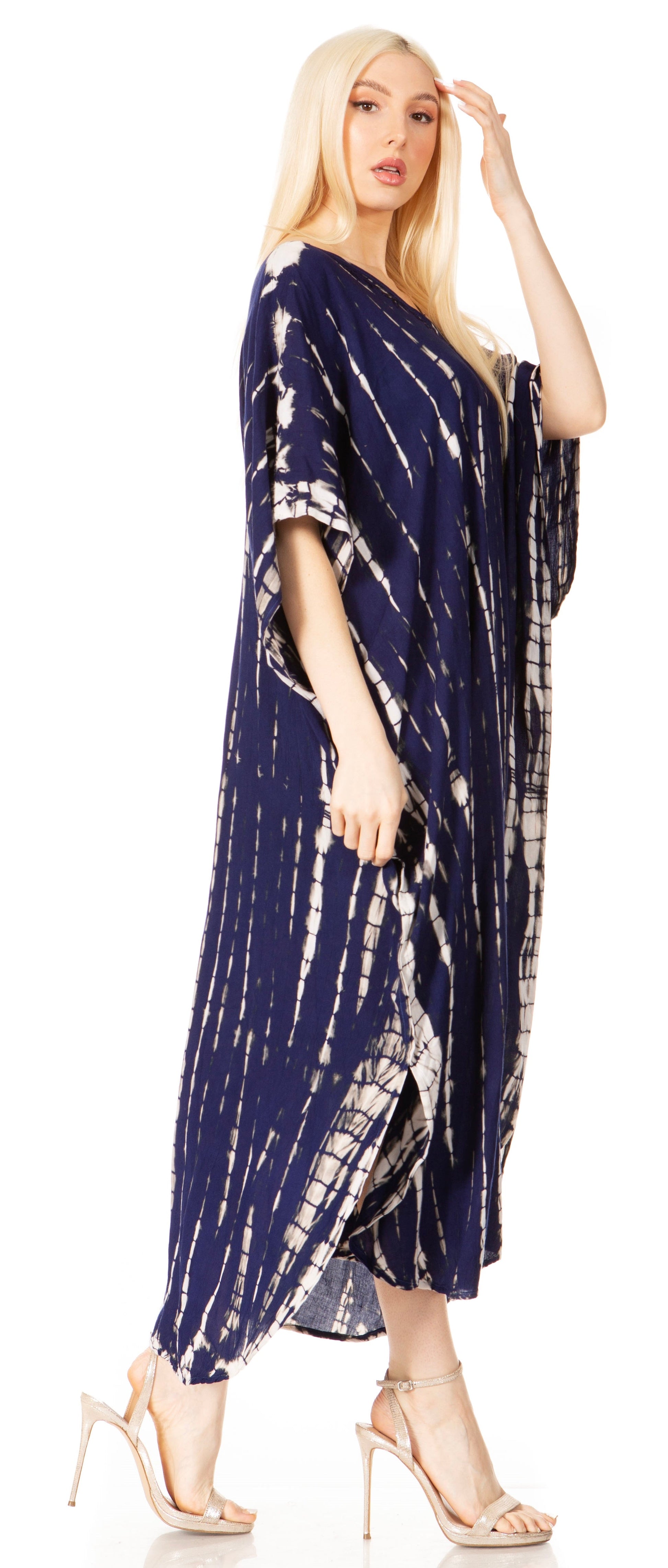 Sakkas Maitte Women's V-Neck Printed Kaftan Cover-Up Dress for the Beach - Concordia Style Boutique